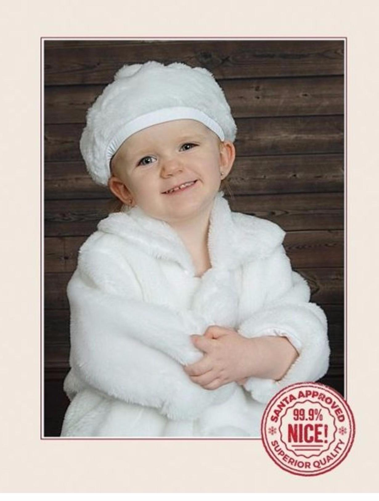 Little Girls Faux Fur Coat with Hat customer photo 2
