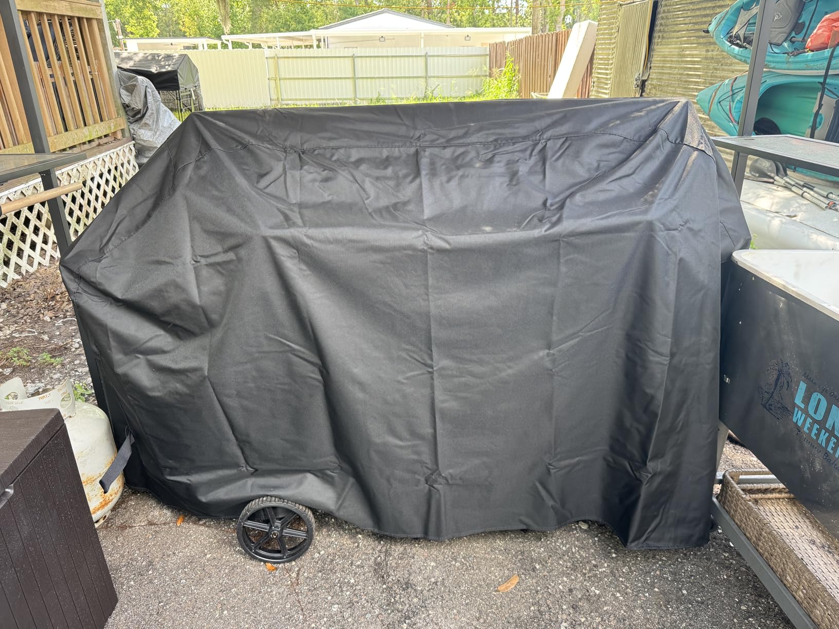 Unicook Heavy Duty Waterproof Barbecue Gas Grill Cover, 65-inch BBQ Cover, Special Fade and UV Resistant Material, Durable and Convenient, Fits Grills of Weber Char-Broil Nexgrill Brinkmann and More customer photo 2