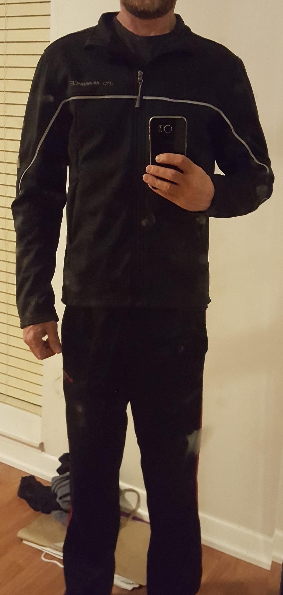 INBIKE Men's Cycling Jacket, Winter Fleece Thermal Windproof Soft Shell Wind Coat Black customer photo 1