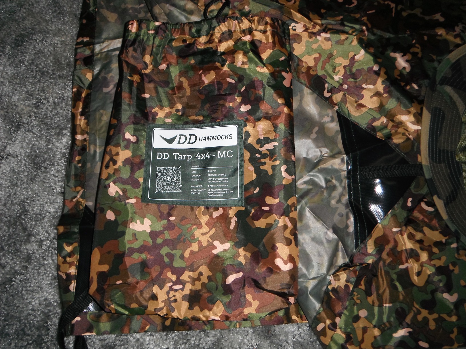 DD Hammocks Tarp 4x4 - MC (13ft x 13ft) - 100% Waterproof - Lightweight & Multifunctional Rainfly Square Camo Tarp Tent Group Shelter customer photo 2