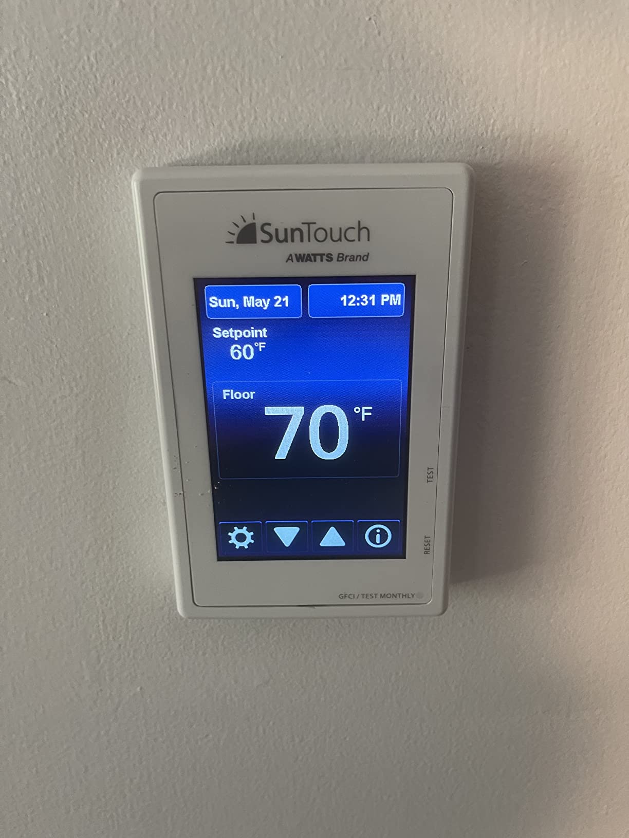 SunTouch SunStat Command Color Touchscreen Programmable Thermostat for Electric Floor Heating Systems, Multiple Background Color Options, Floor and Air Sensing Control, Energy Use Monitoring customer photo 2