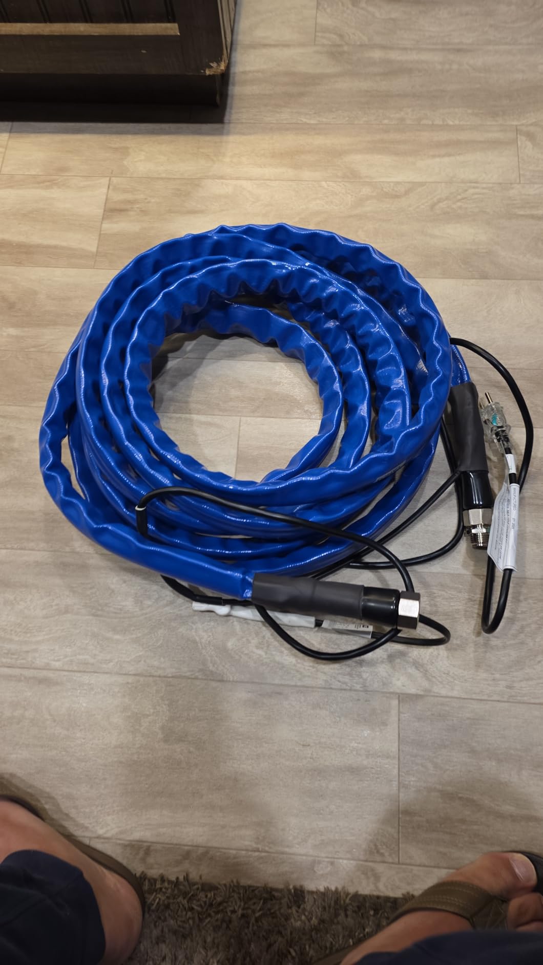 Camco 50-foot Heated Water Hose for RV -- Prevents Freezing Down to -20 -- Certified For Drinking Water & Lead-Free -- Great for Campers, Livestock, Agriculture, Kennels, etc. -- 5/8