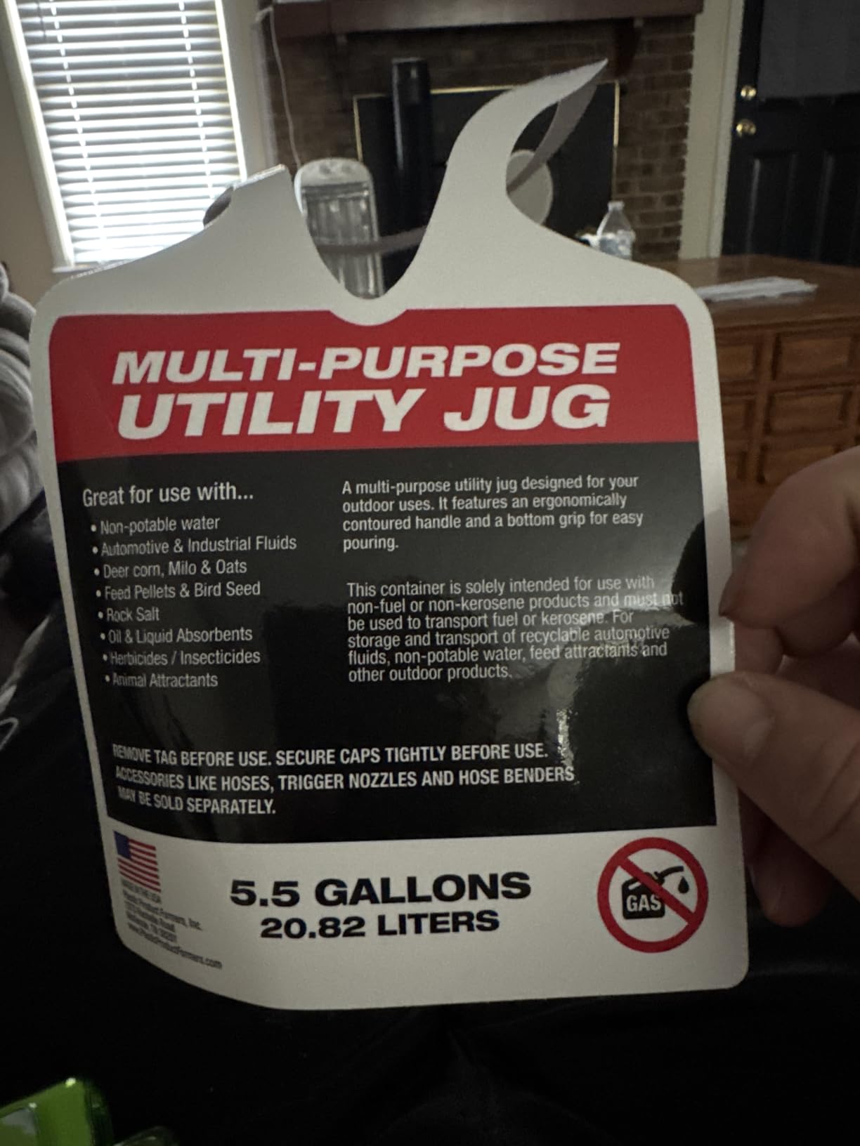 VP Racing 3520-CA, 5.5 Gallon Square Motorsport Jug White with Deluxe Filler Hose customer photo 1