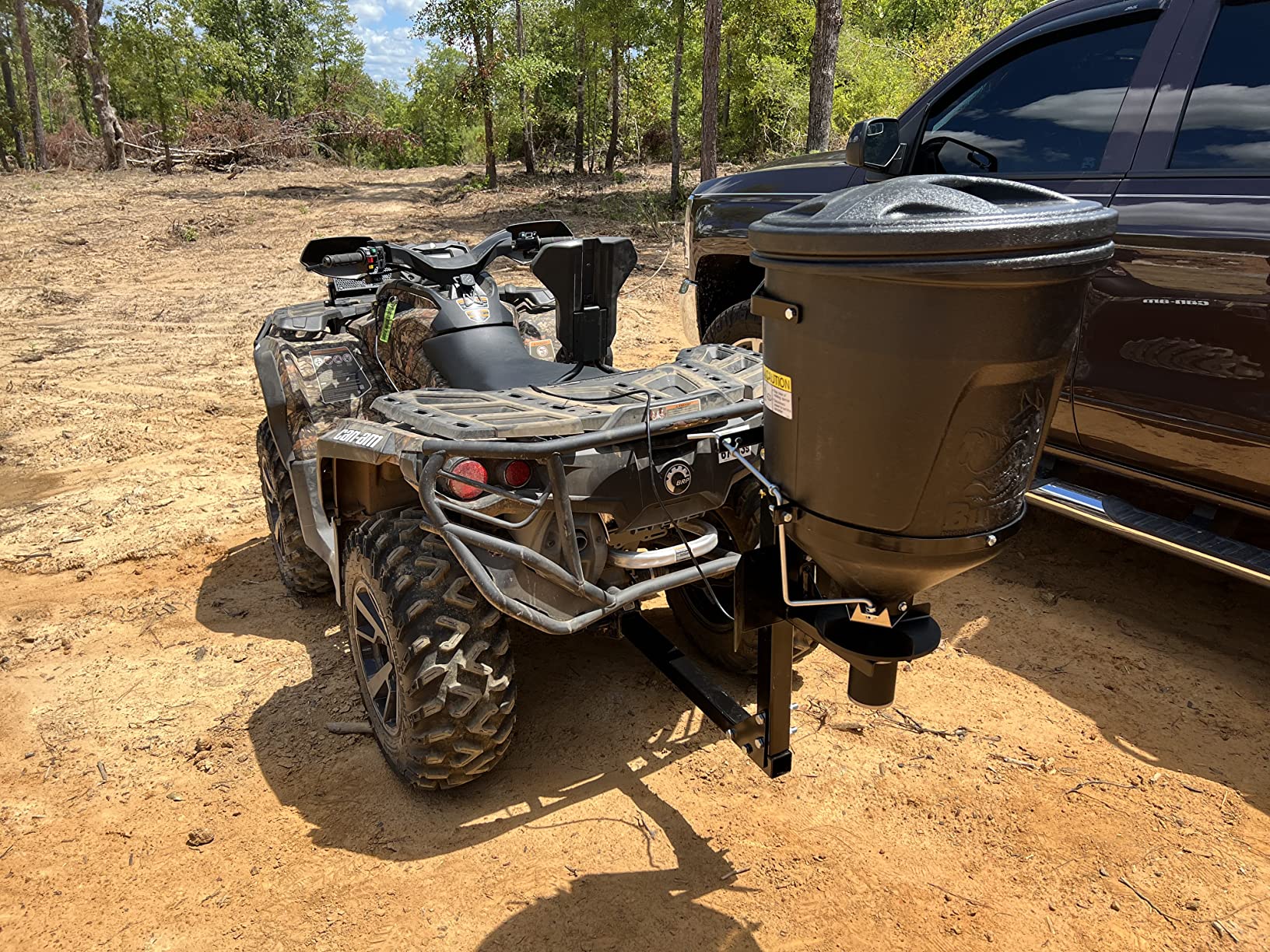 Buyers Products UTVS16 UTV Broadcast Spreader with Lid, 150 lb Capacity, Receiver Hitch Mount, for Salt, Grass Seed, Fertilizer & Feed, Adjustable Flow Gate, 12V Motor, Poly Hopper, All Season Use customer photo 2