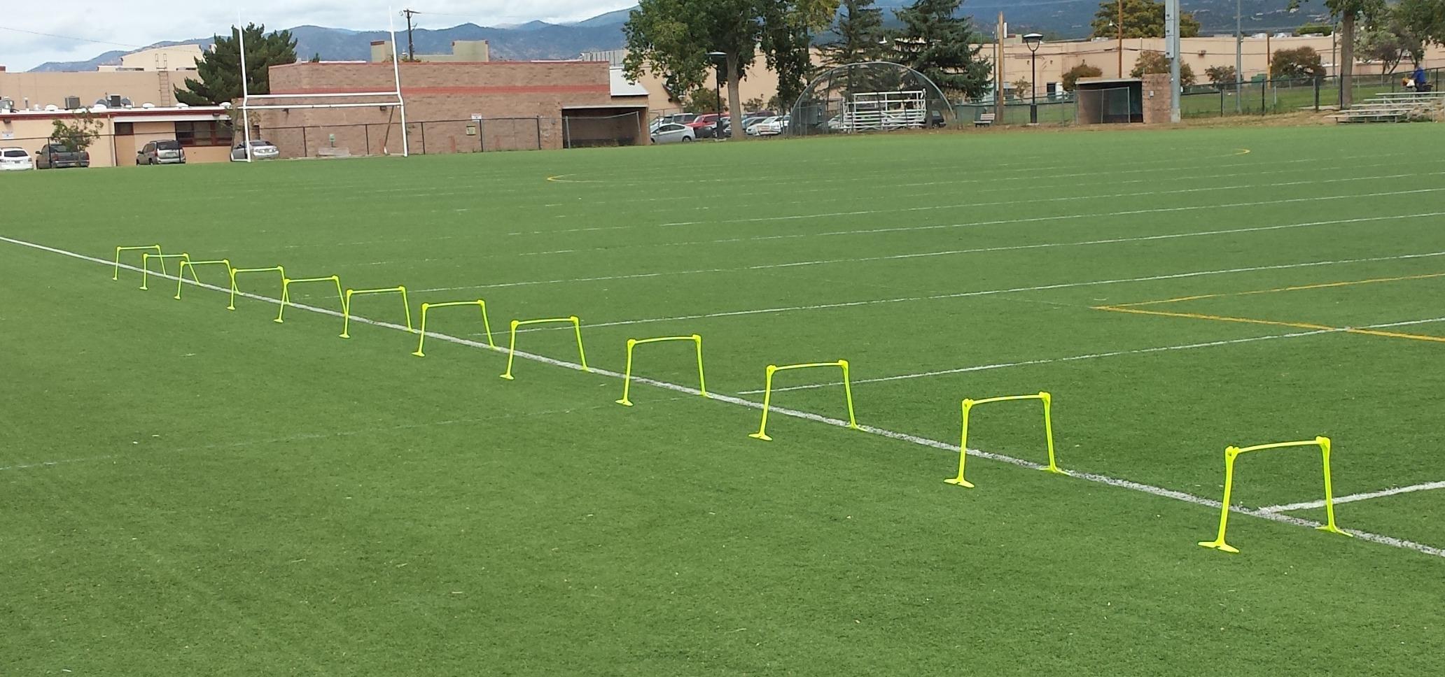 PRO Quick-Click Adjustable Speed Hurdles, Set of 6 | 3 Heights in One (6