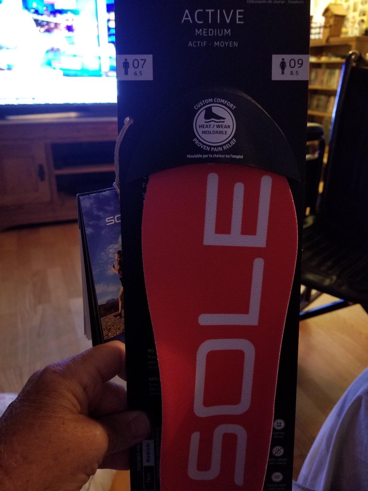 SOLE Active Medium Insoles - Custom Moldable Orthotic Support for Any Arch Type, Plantar Fasciitis Relief - Multiple Sizes customer photo 1