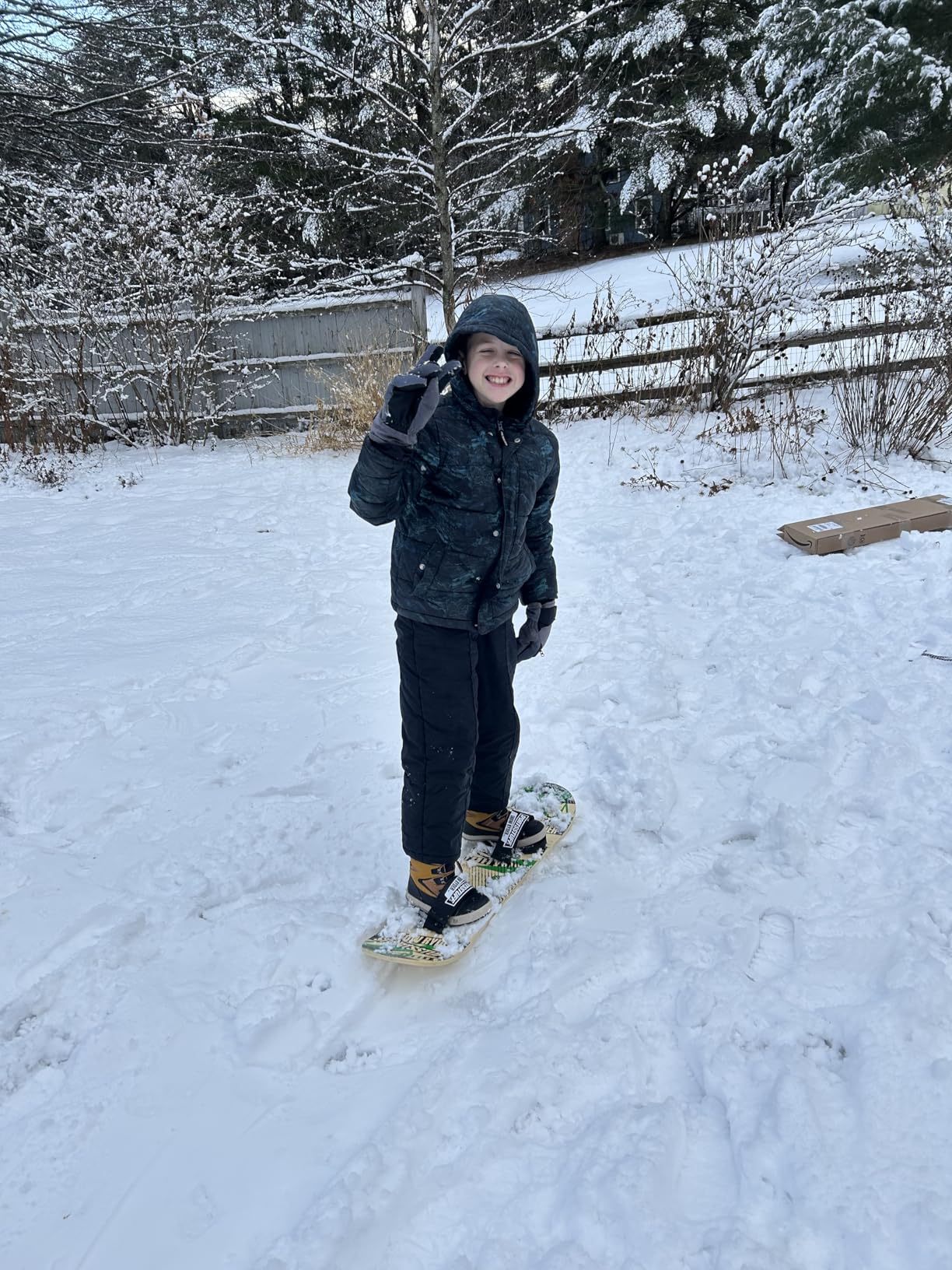 SportsStuff Wood Snowboards/Snow Sleds - Beginner Kids Winter Sports Accessories - 90cm-130cm Models customer photo 1