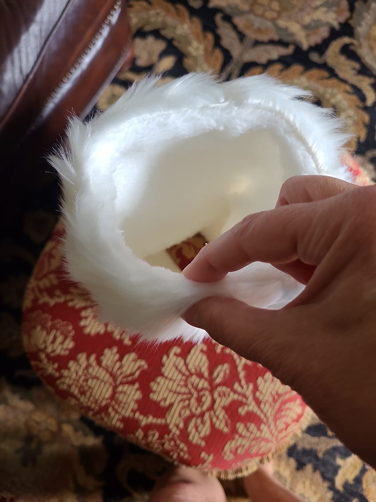 White Ivory Faux Fur Women Warm Hand Muffs customer photo 2