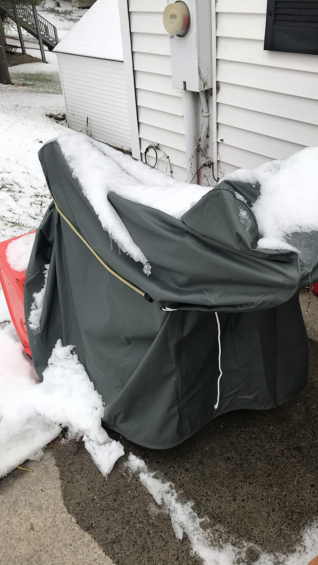 Snow Blower Cover Heavy Duty 600D Waterproof Outdoor Snow Thrower Cover, Universal Fit for Two Stage (60