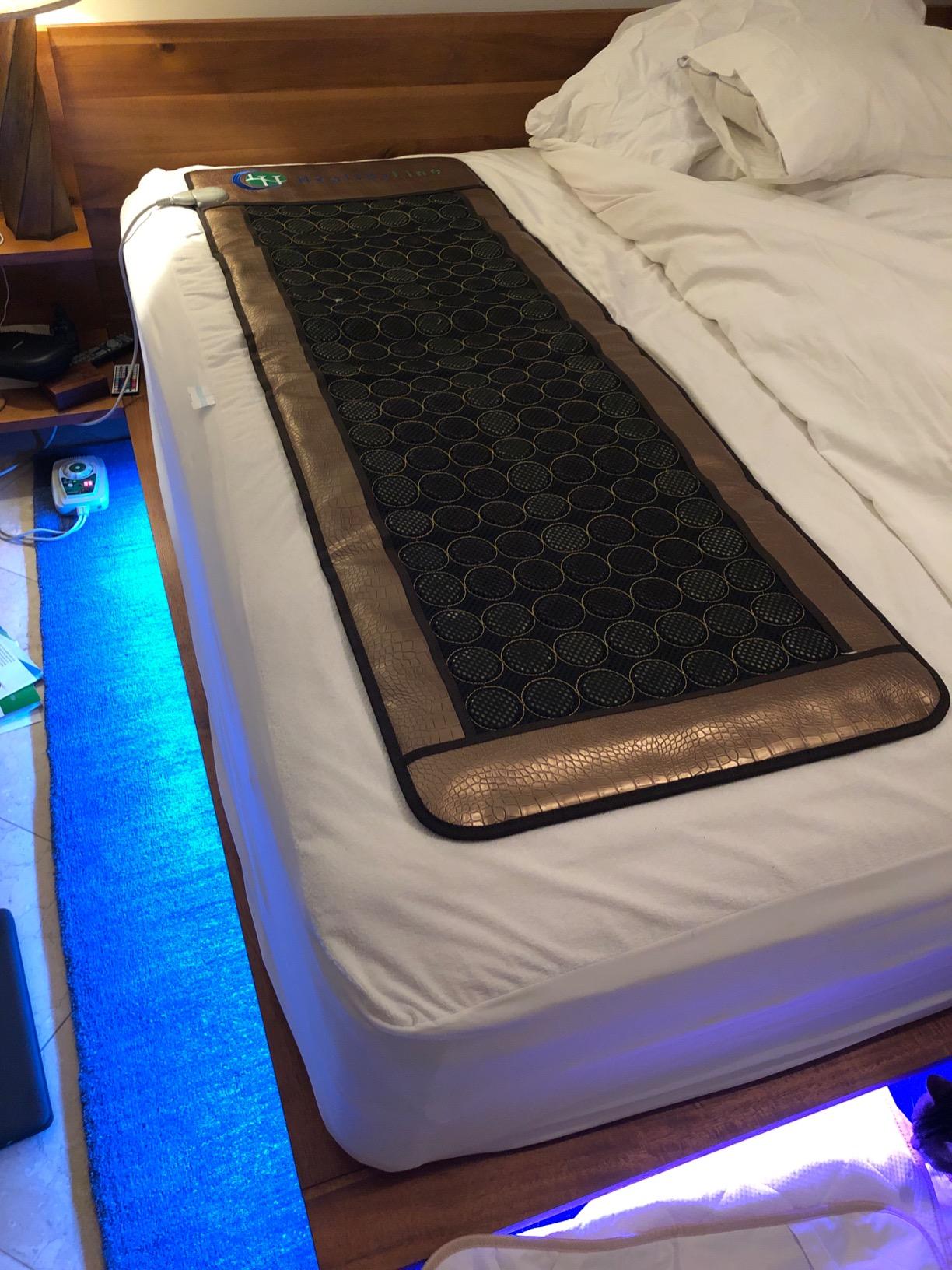 Far Infrared Heating Pad for Back, Neck, Shoulder & Muscle Pain Relief - Weighted Electric Mat with Jade & Tourmaline Stones, Grounding - by HealthyLine - Full Body Large Size 72 x 24 in customer photo 1