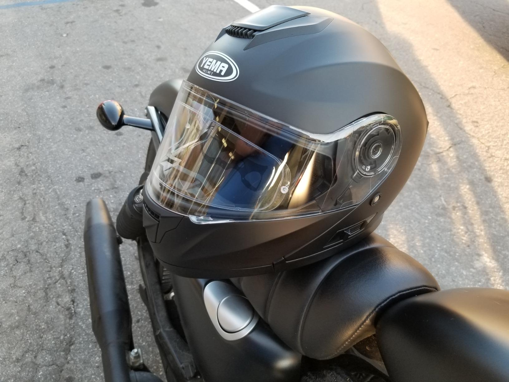 YEMA Modular Motorcycle Helmets, DOT Approved Full Face Motorcycle Helmet with Flip Up Dual Visor for Men & Women - Street, Scooter, ATV, E-Bike customer photo 2