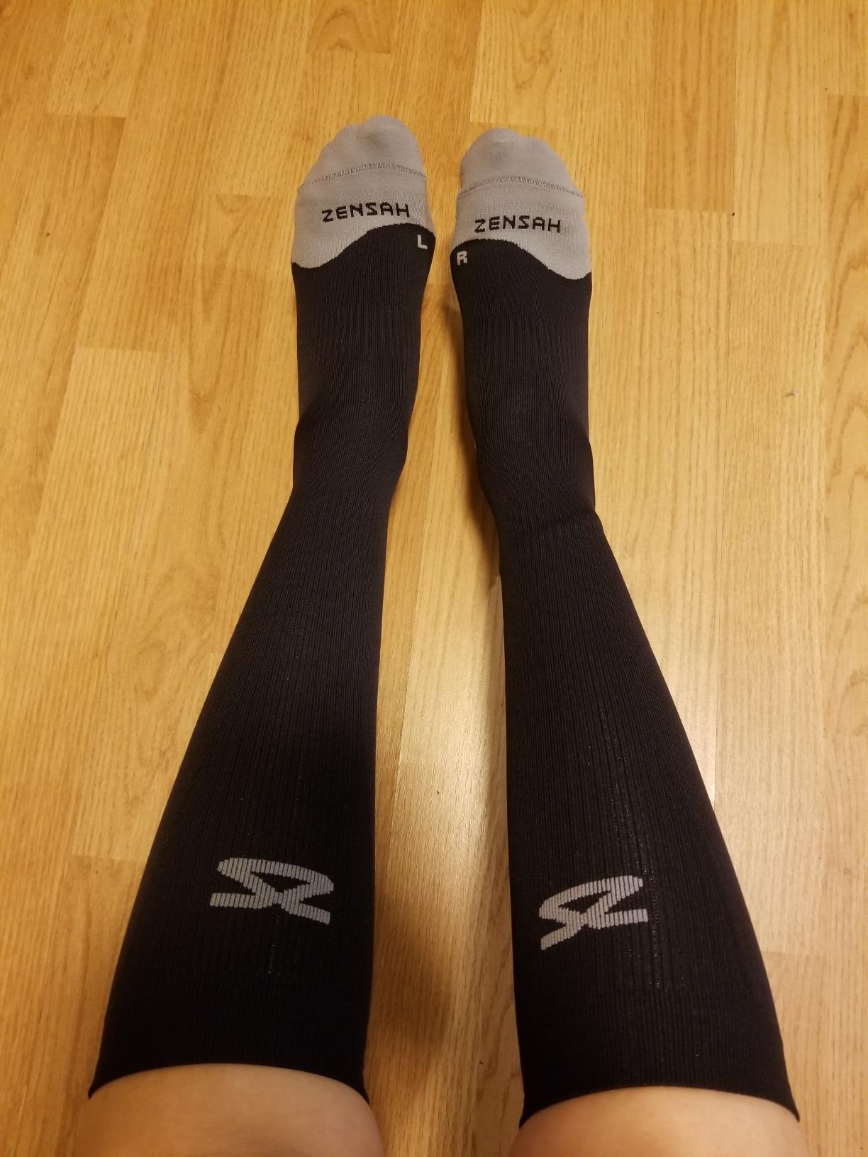 Zensah Tech+ Compression Socks - Knee High Running Socks for Sports, Travel, Made in Italy customer photo 1