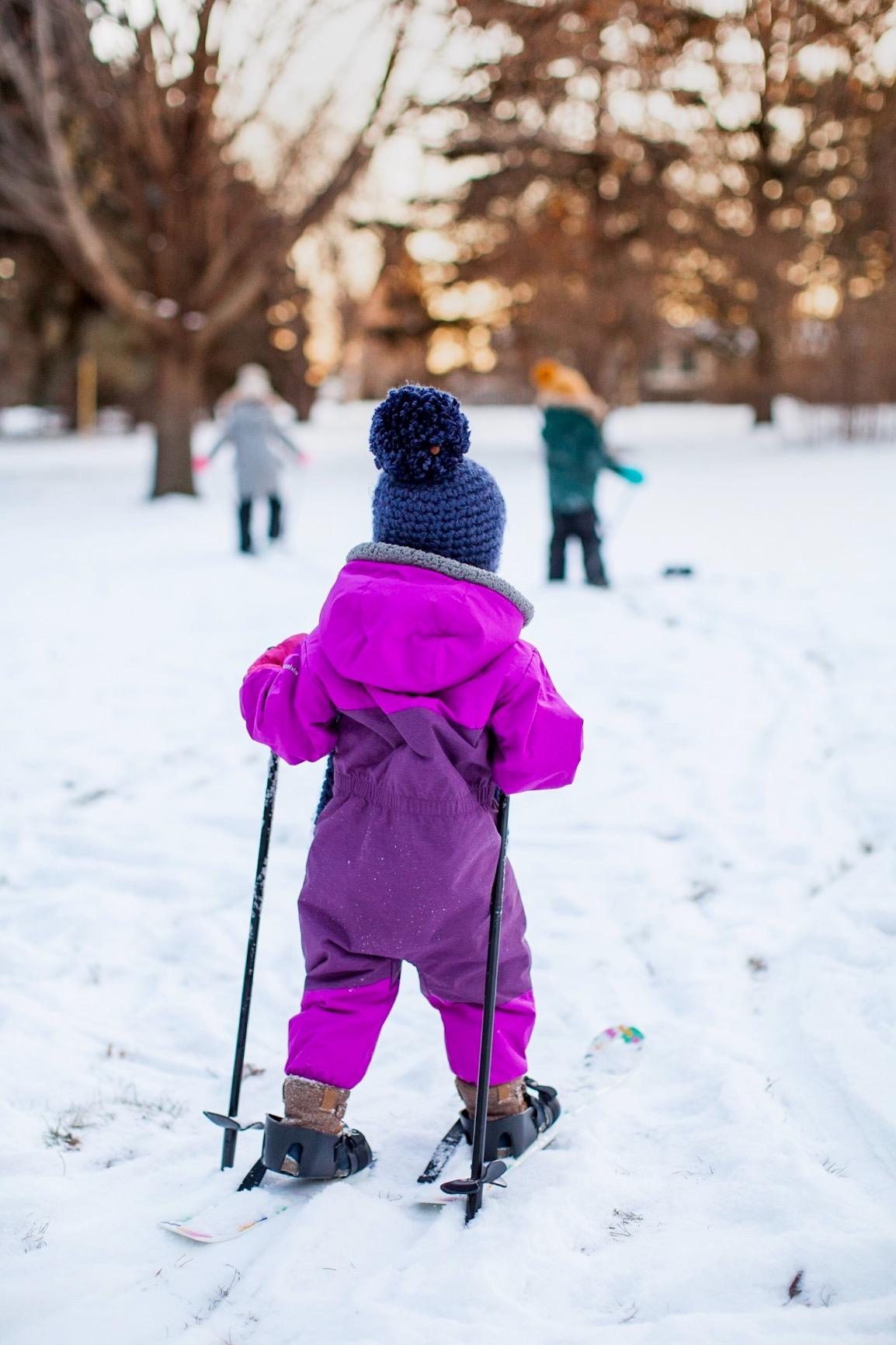 SOLA Kids Ski Set - Beginner Cross Country Skis with Poles and Adjustable Bindings customer photo 1