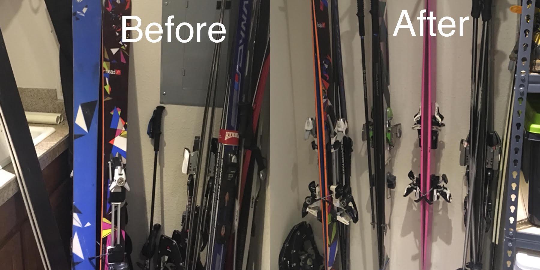 StoreYourBoard Ski Rack Wall Mount - Heavy-Duty Steel Ski Wall Mount Holds Up to 8 Pairs of Skis, Space-Saving Ski Rack for Garage, Home, or Cabin - Durable Wall Storage Organizer - Holds Up to 200lb customer photo 2