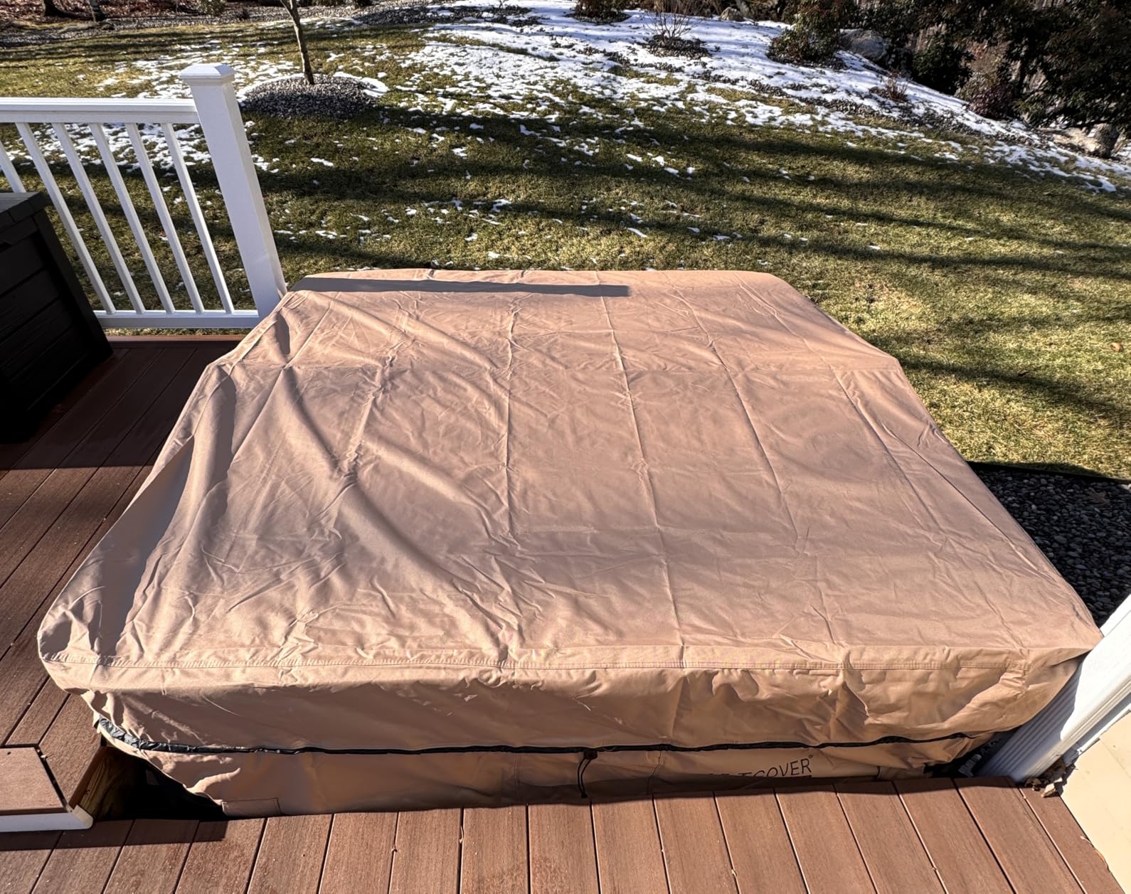 ULTCOVER Waterproof 600D Polyester Square Hot Tub Cover Outdoor SPA Covers 85 x 85 inch customer photo 2