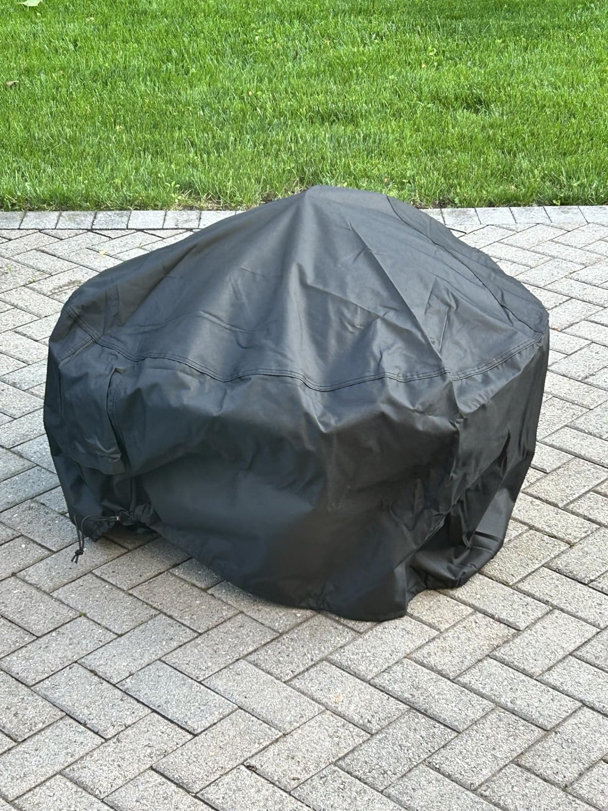 Porch Shield Fire Pit Cover - Waterproof 600D Heavy Duty Fade Resistant Round Patio Fire Bowl Cover Black - 32 inch customer photo 1
