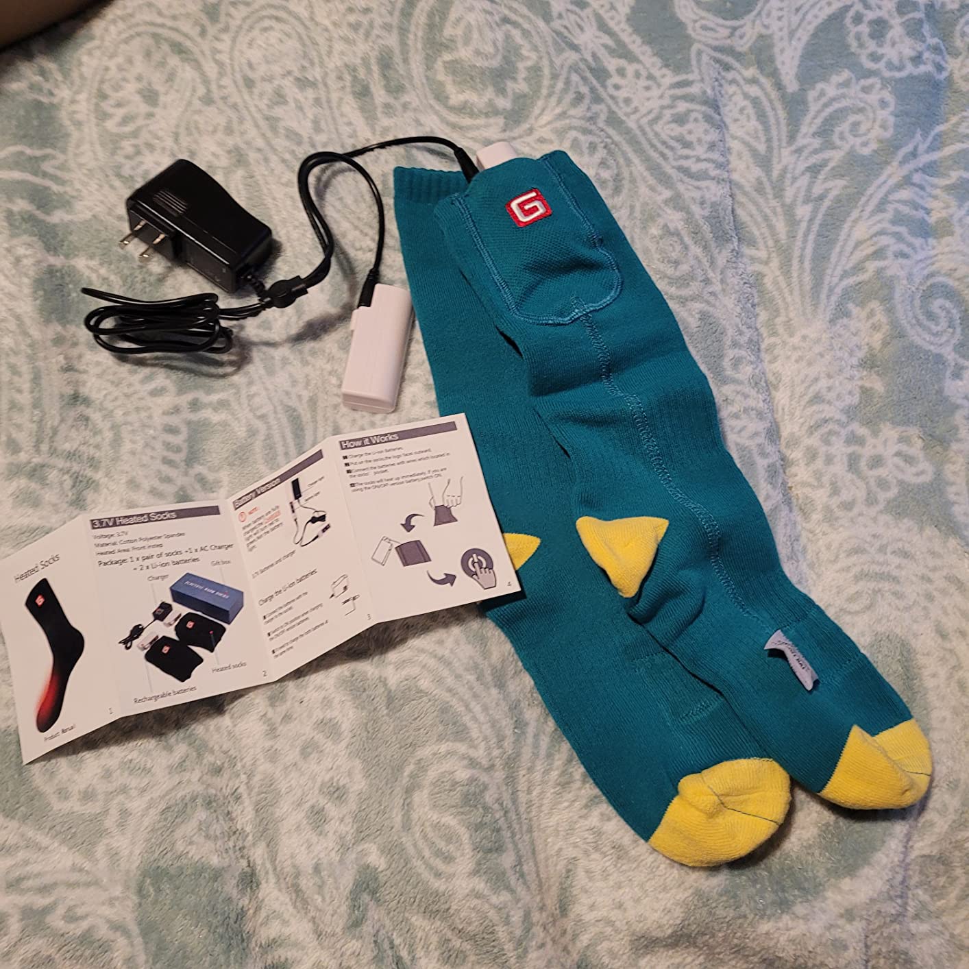 Rabbitroom Heated Socks Women Electric Battery Socks Thermal Insulated Socks for Arthritis, Winter Thick Warm Cotton Sox Heating Foot Warmer, Unisex & USA 6-13 Size customer photo 2