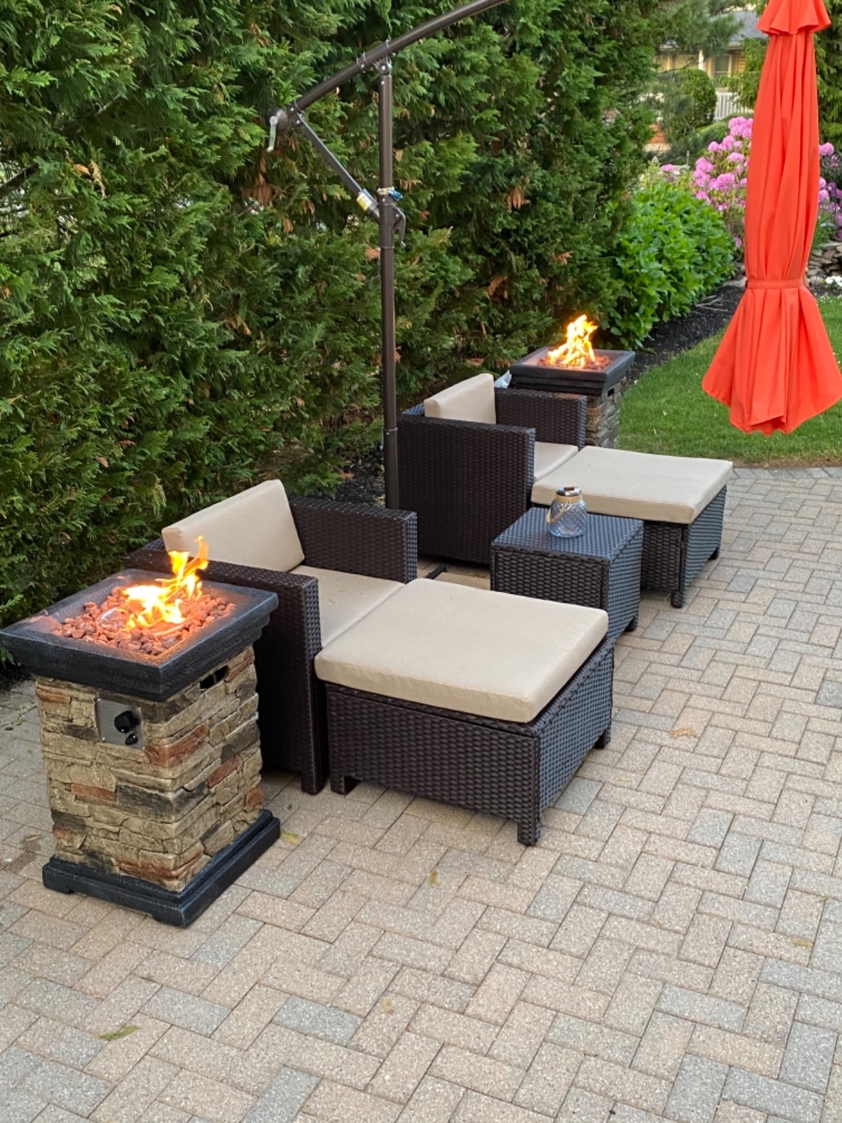 Christopher Knight Home Chesney Stone MGO Fire Column - 40,000 BTU, 19.5