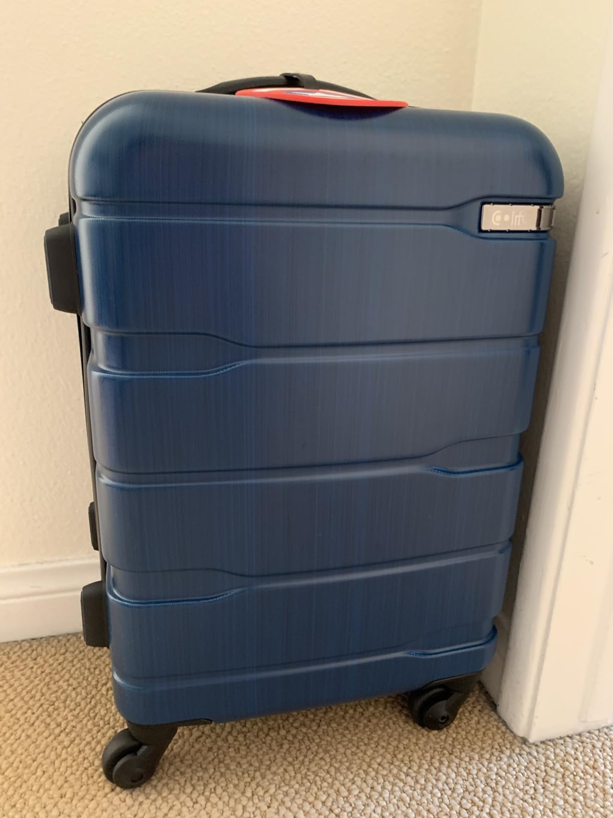 Coolife Expandable Large Checked Luggage Hardside PC+ABS Suitcase with TSA Lock, Lightweight Rolling Carry On with Spinner Wheels(Caribbean Blue, 28in) customer photo 1