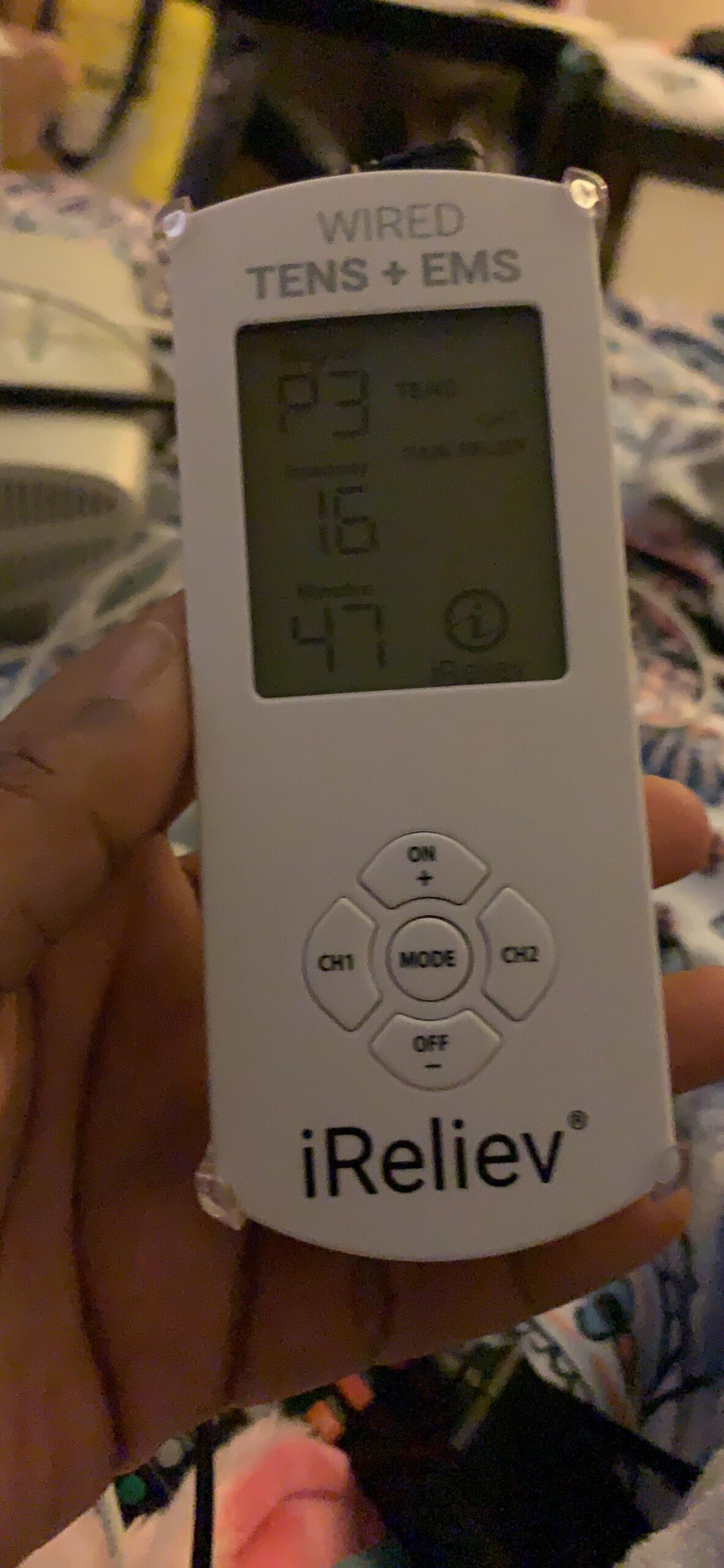 iReliev TENS Unit + EMS Muscle Stimulator with 14 Therapy Modes, Premium Pain Relief and Recovery System, Rechargeable, Large Back Lit Display customer photo 1