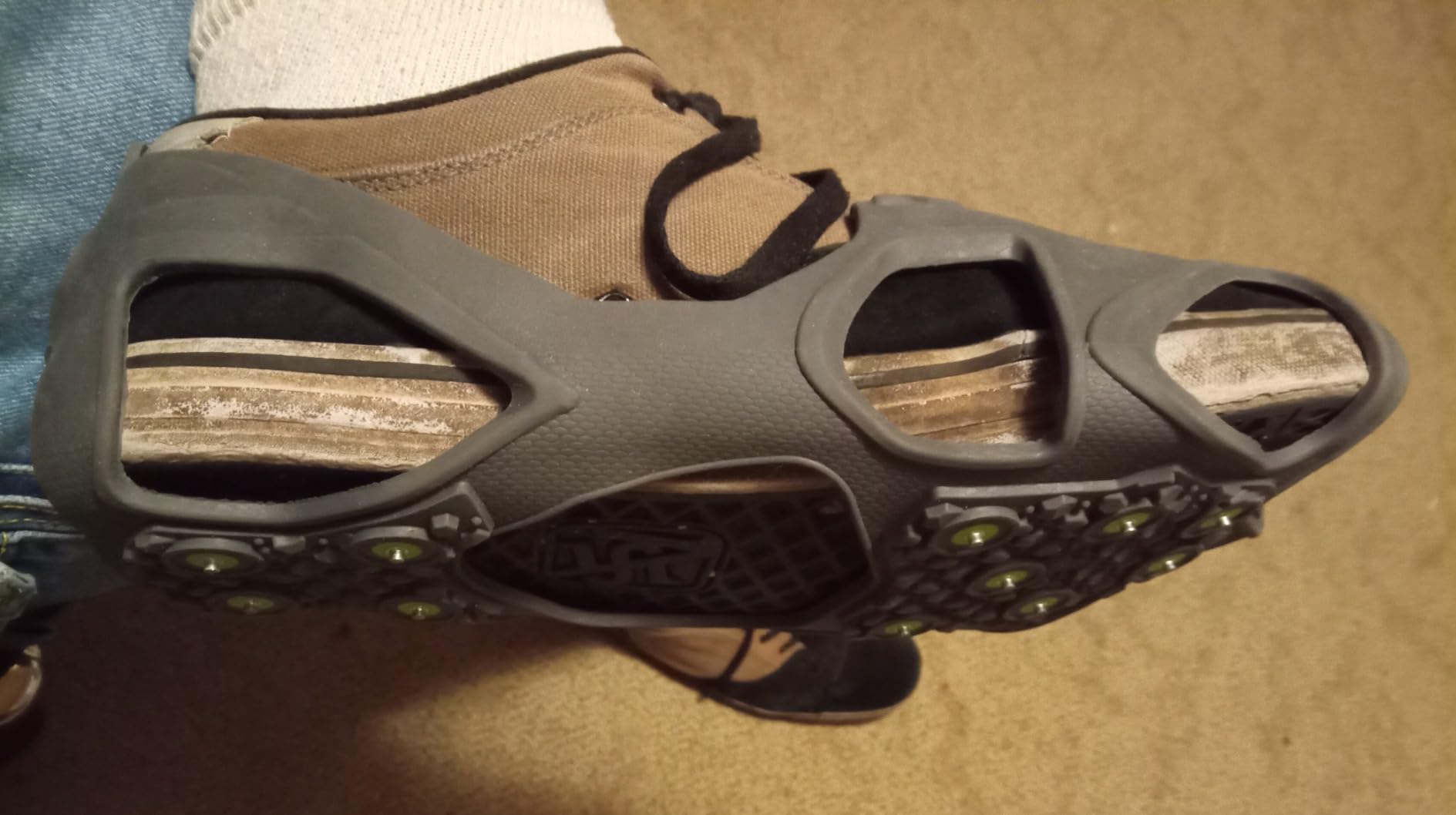 Winter Walking Easy Spike Ice Cleat, Lightweight Industrial Strength Traction Aid for Walking on Snow and Ice customer photo 1