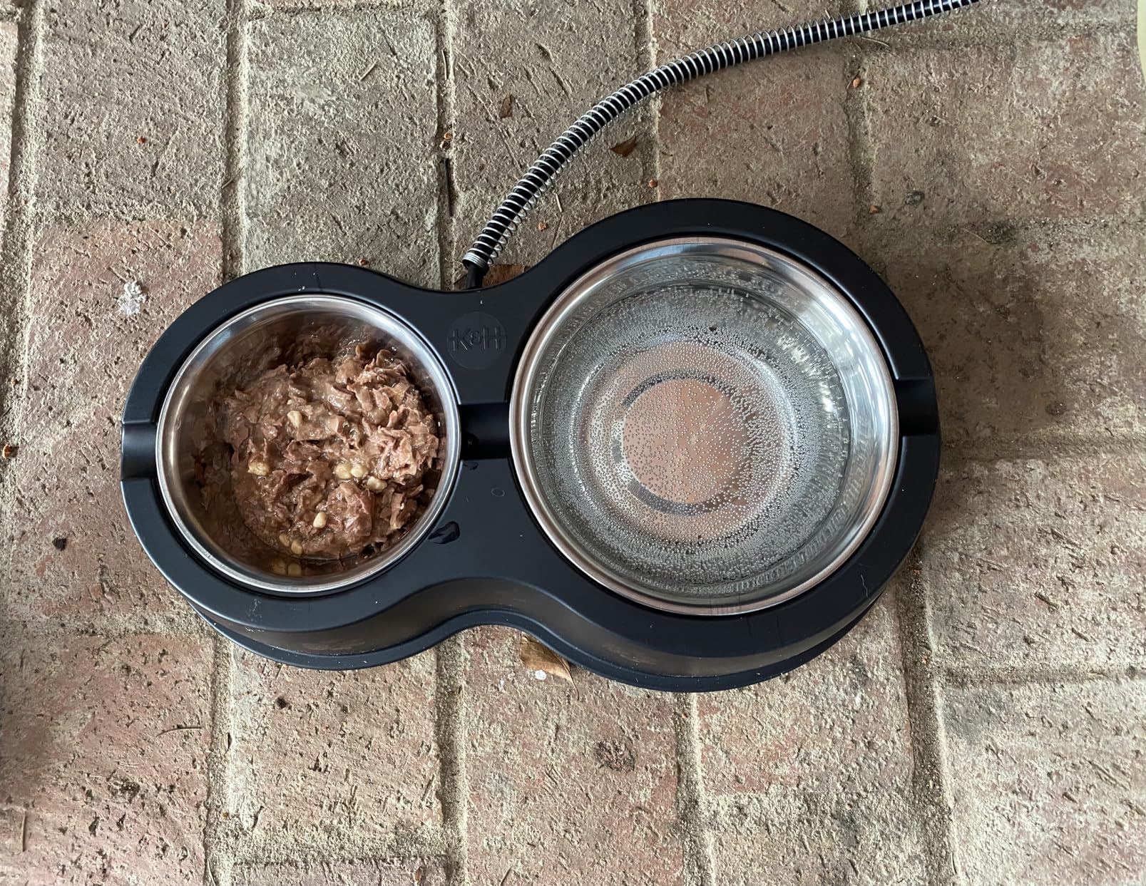 K&H Pet Products Outdoor Heated Cat Food & Water Bowls for Outside Pets, Thermo-Kitty Café Feral Cat Feeding Station, No Frozen Water or Food, Washable Bowls, Safety Listed - 12oz/24oz Stainless customer photo 2