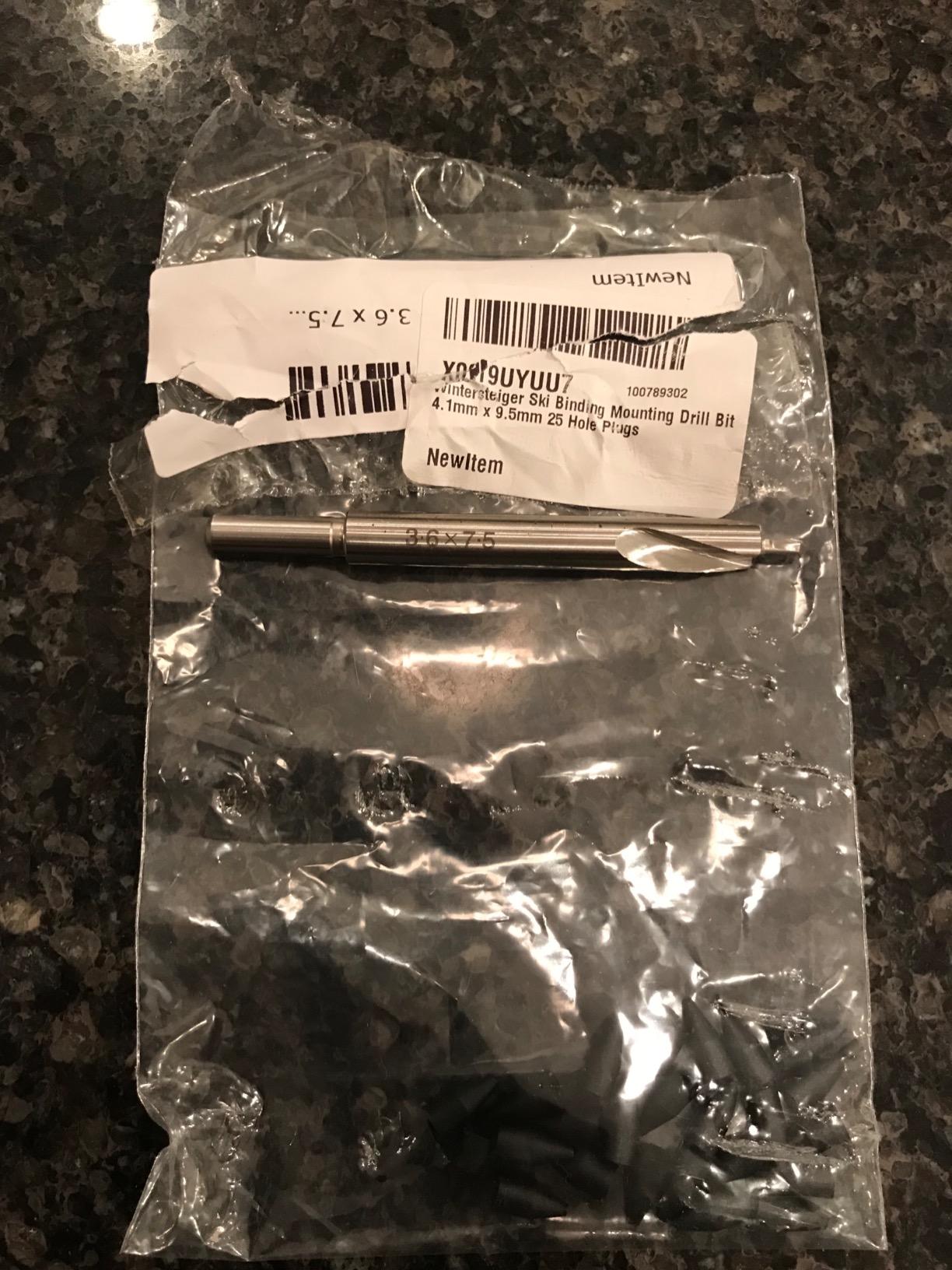 Drill Bit for Ski Bindings - 3.5x9.5mm / 4.1x9.5mm / 3.6x7.5mm, Mount Bindings, Includes 25 Hole Plugs customer photo 1