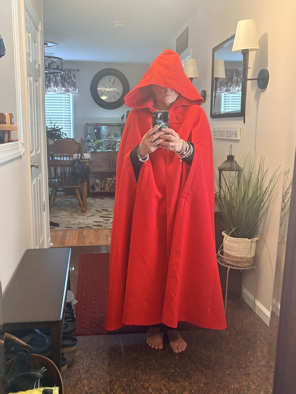 Hooded Cloak Wedding Cape for Women Bridal Winter Robe Wool Blend Halloween Costume Christmas customer photo 2