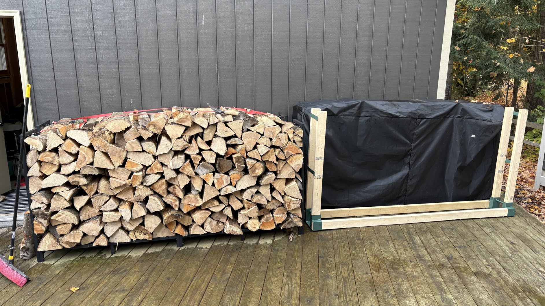 MOFEEZ Outdoor Firewood Log Storage Rack Bracket Kit - Adjustable to Any Length customer photo 2