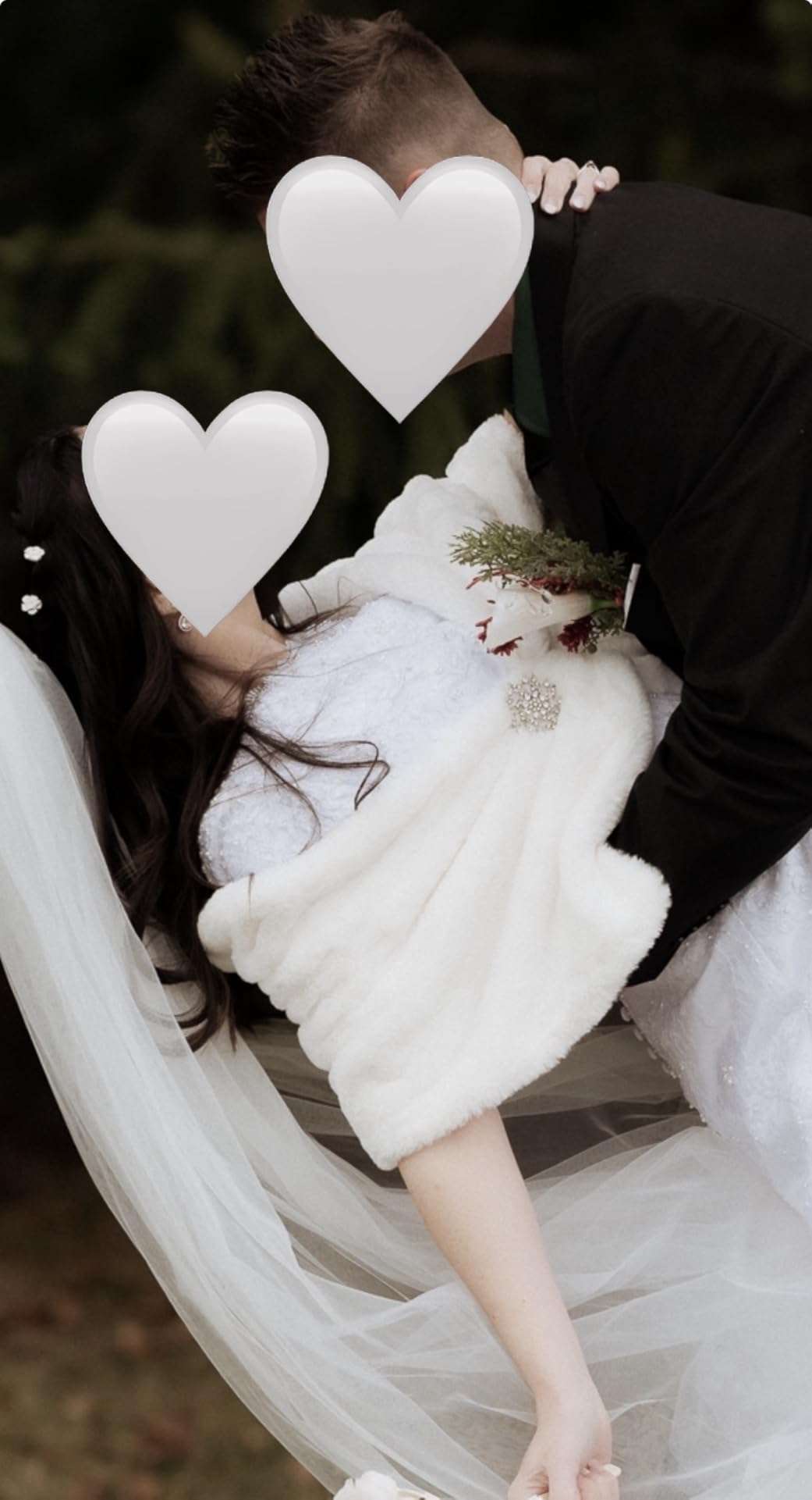 Women's Wedding Faux Fur Shawl and Wraps Bridal Fur Stole Cape Fur Scarf for Bride and Bridesmaids customer photo 1
