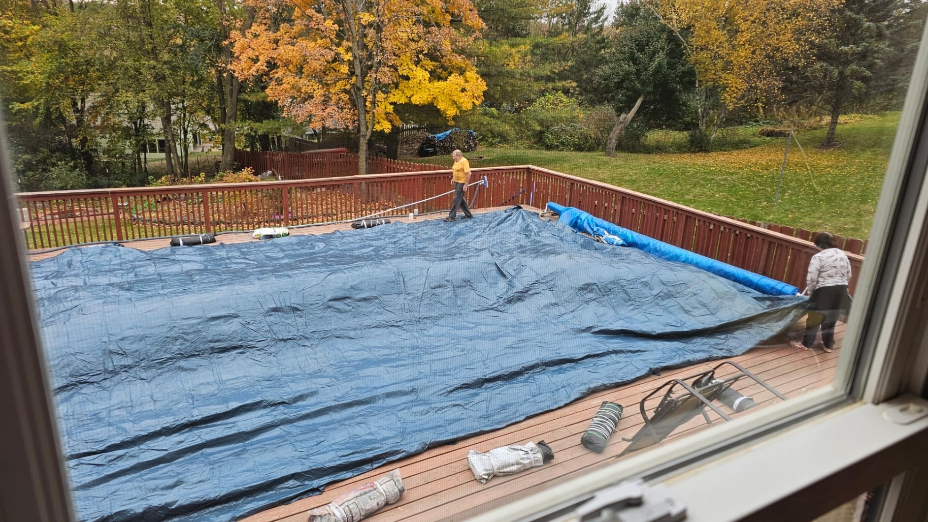 Inground Pool Winter Cover, Fits 16' x 32' Rectangle, Solid Blue - Superior Strength & Durability, Treated for UV Protection, WC1632RE customer photo 1