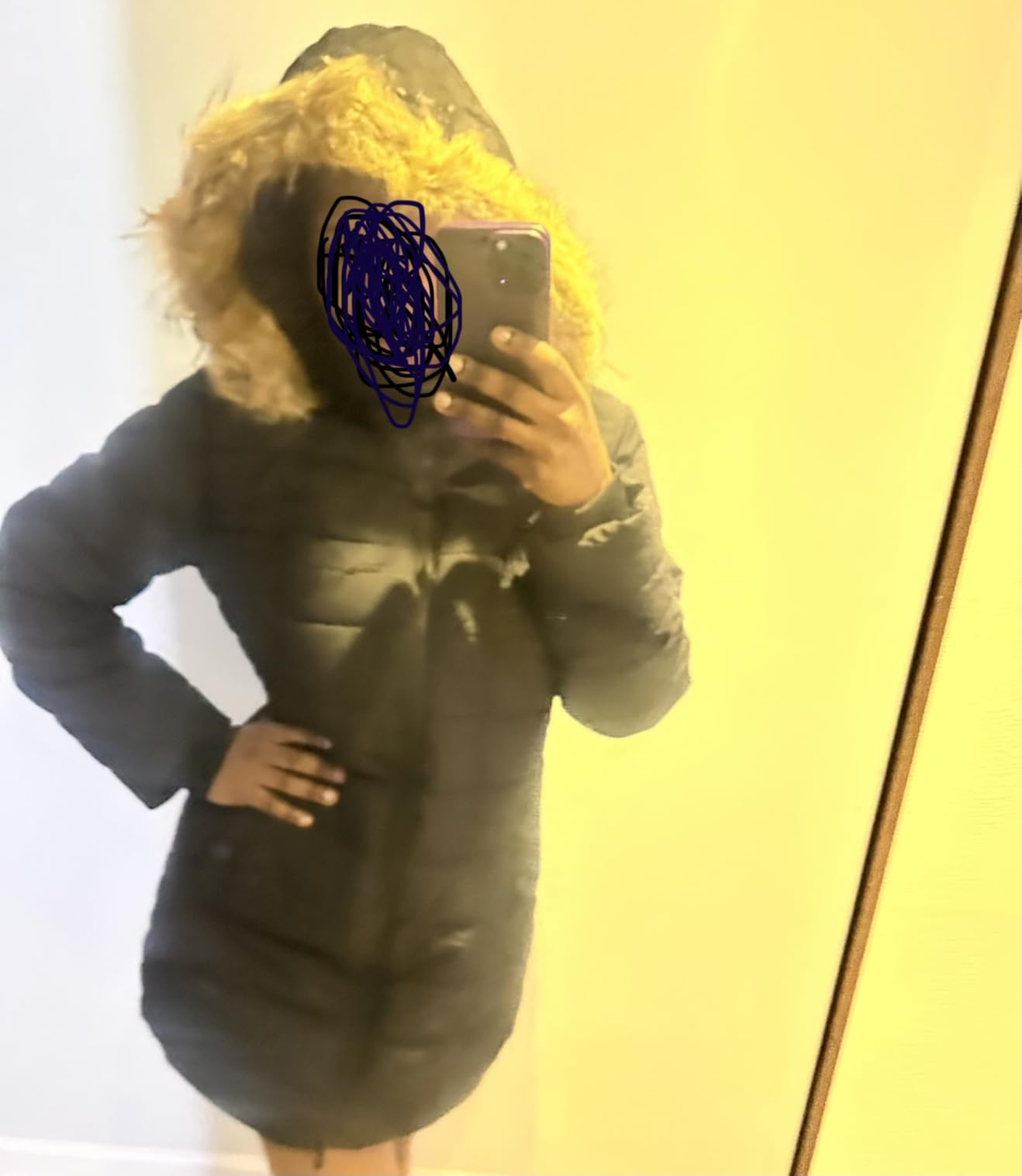 Women's Warm Winter Coat Heavy Puffer Jacket Parka with Fur Trimmed Hood customer photo 2