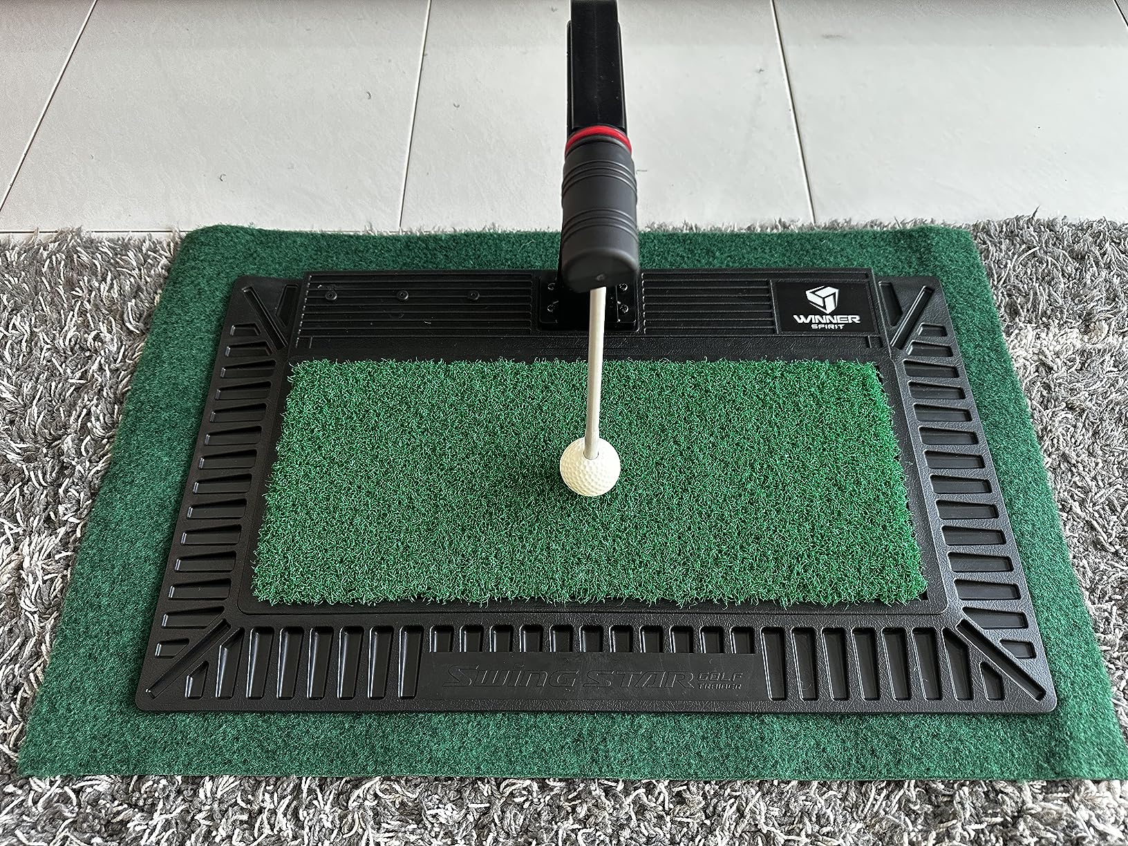 WINNER SPIRIT Real Swing 300 Golf Swing & Hitting Trainer, True Impact, Checking Path After Swing Practice Mat Groover Training Aid, Height Adjustable customer photo 1