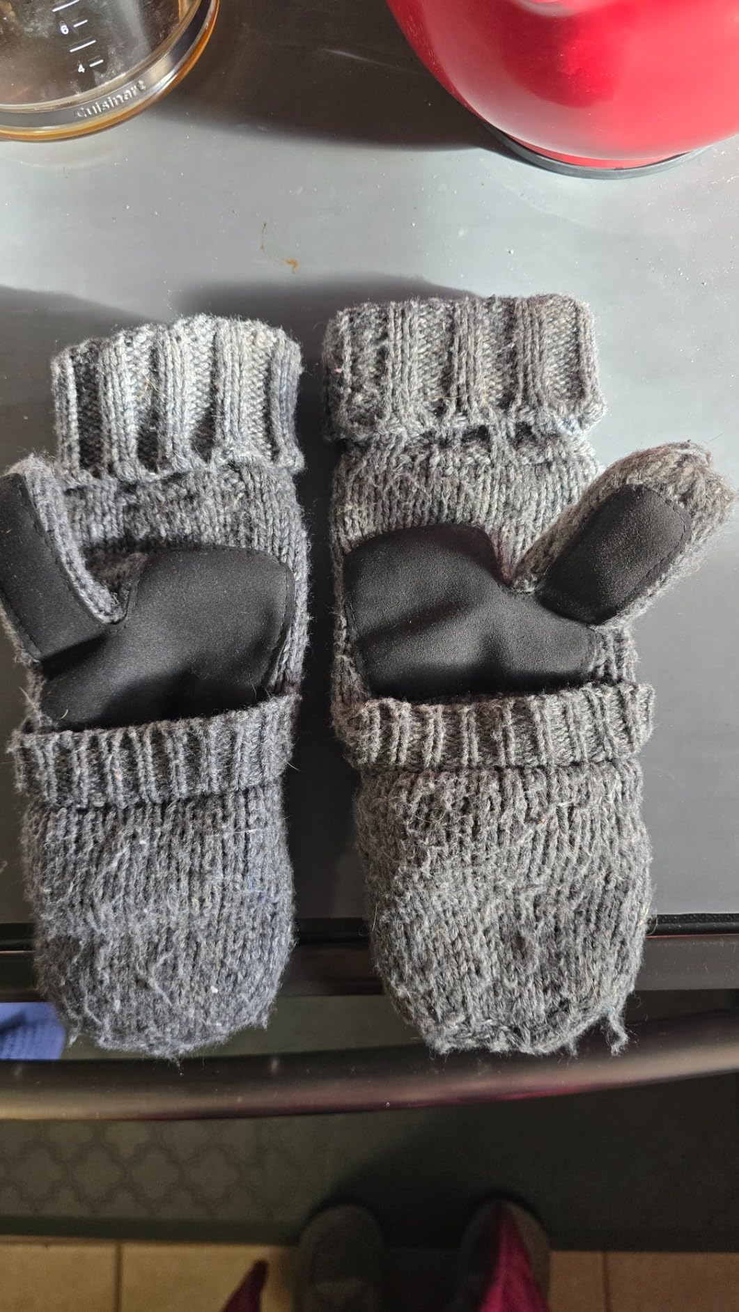 ViGrace Winter Knitted Convertible Fingerless Gloves Unisex Warm Wool Mitten Glove for Women and Men customer photo 1