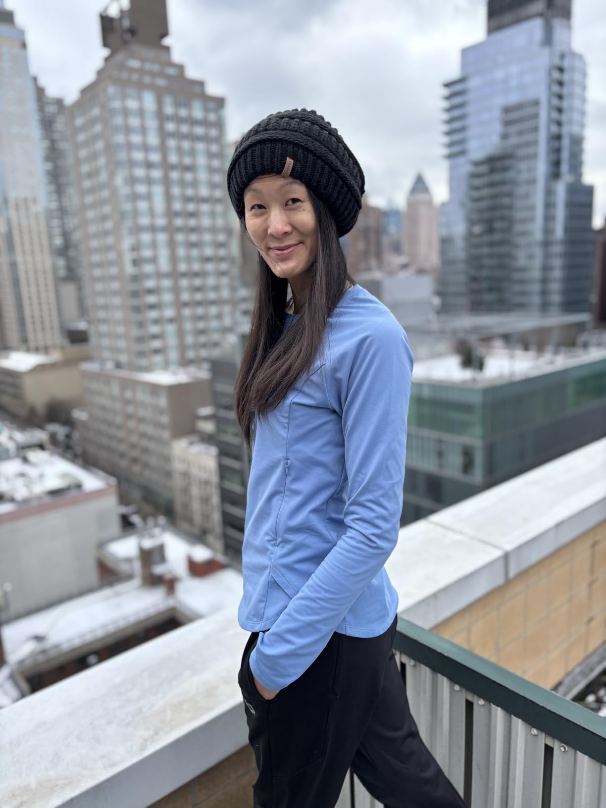 Winter Hats for Women Fleece Lined Knit Beanie Hats Slouchy Warm Beanies Ski Skull Cap customer photo 1
