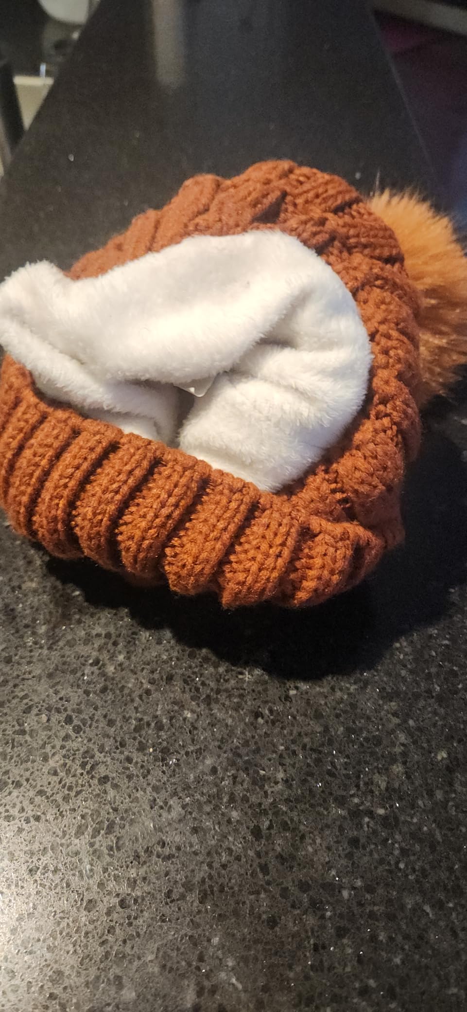 PAGE ONE Womens Winter Ribbed Beanie Crossed Cap Chunky Cable Knit Pompom Soft Warm Hat customer photo 1