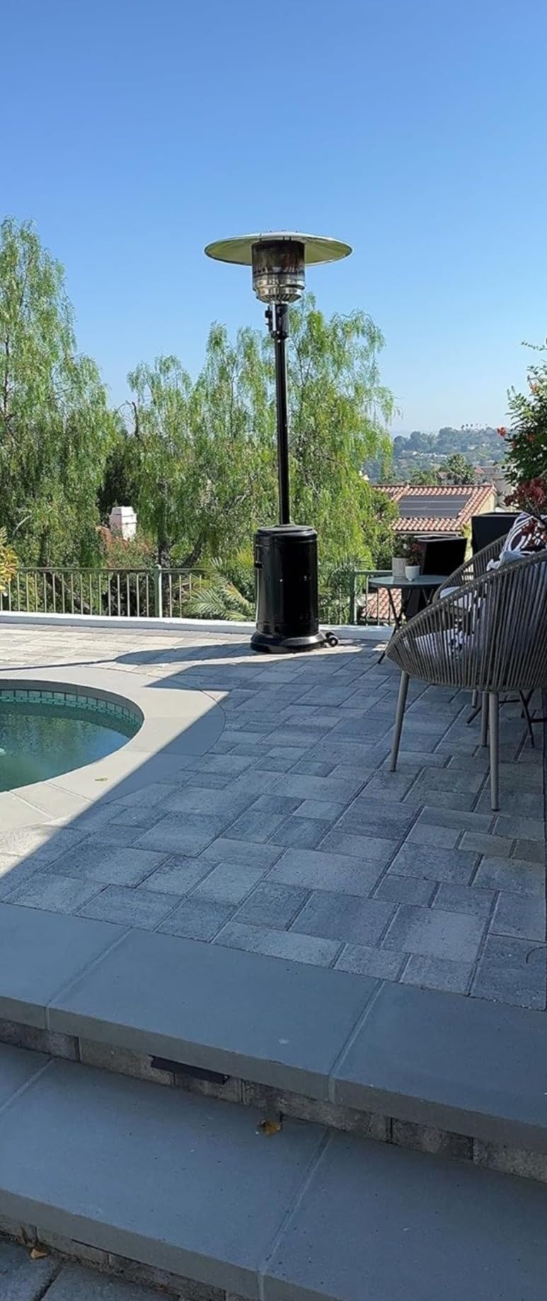 Tangkula 50,000 BTU Propane Patio Heater with Wheels, Outdoor Heaters for Patio with Shelf Tabletop, Stainless Steel Burner, Auto Shut Off & Tip-Over Protection, Portable Patio Heaters for Outdoor Use customer photo 1
