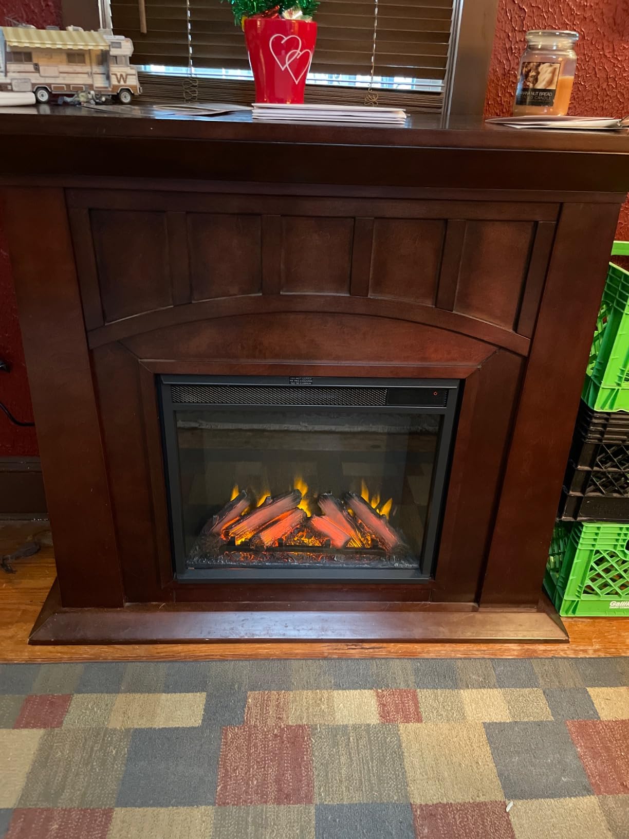 Real Flame Replaceable Electric Fireplace Heater Insert, Multi Flame Colors, Multi Brightness Levels, Adjustable Thermostat, Timer, Over Heat Protection, Automatic Safety Shut Off, Remote Control customer photo 2
