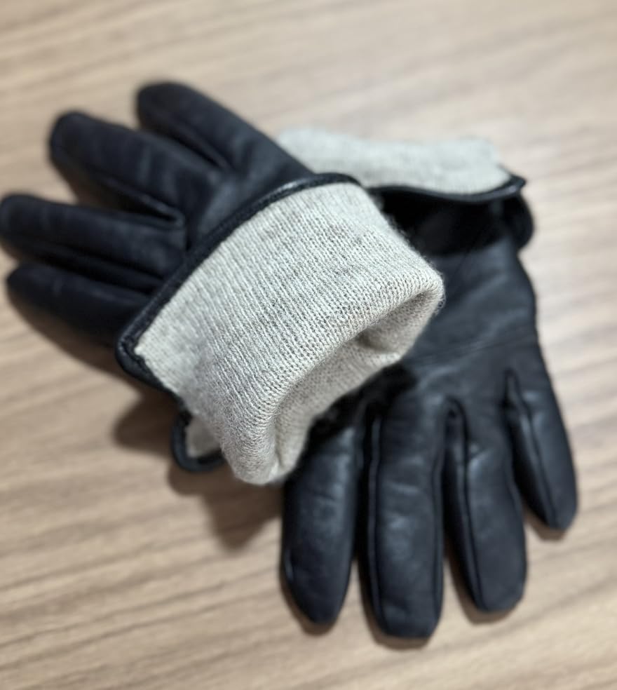 Alepo Genuine Sheepskin Leather Gloves for Men, Winter Warm Touchscreen Texting Cashmere Lined Driving Motorcycle Gloves customer photo 1