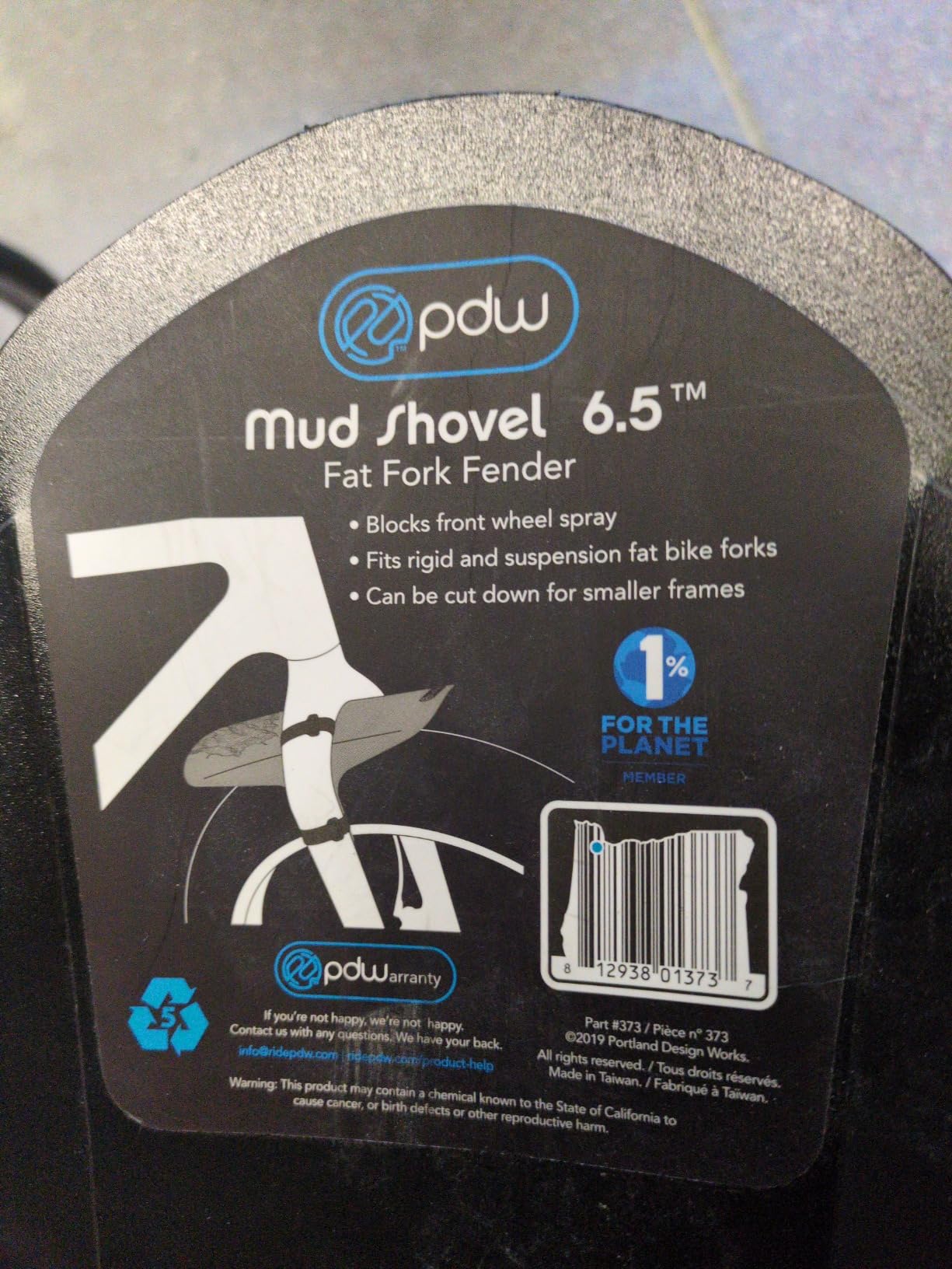 Portland Design Works Mud Shovel 6.5 Fender, Fat Fork Fender customer photo 2
