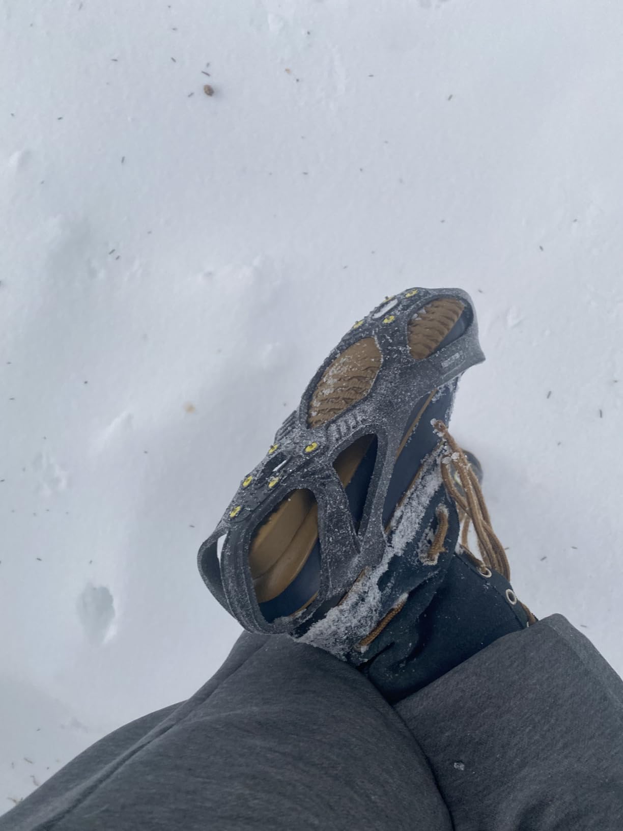 V3 Tungsten Crampons, Ice Cleats for Shoes and Boots - Ice Grips for Snow and Ice, Non-Slip Shoe Grippers with Reflective Heel customer photo 2