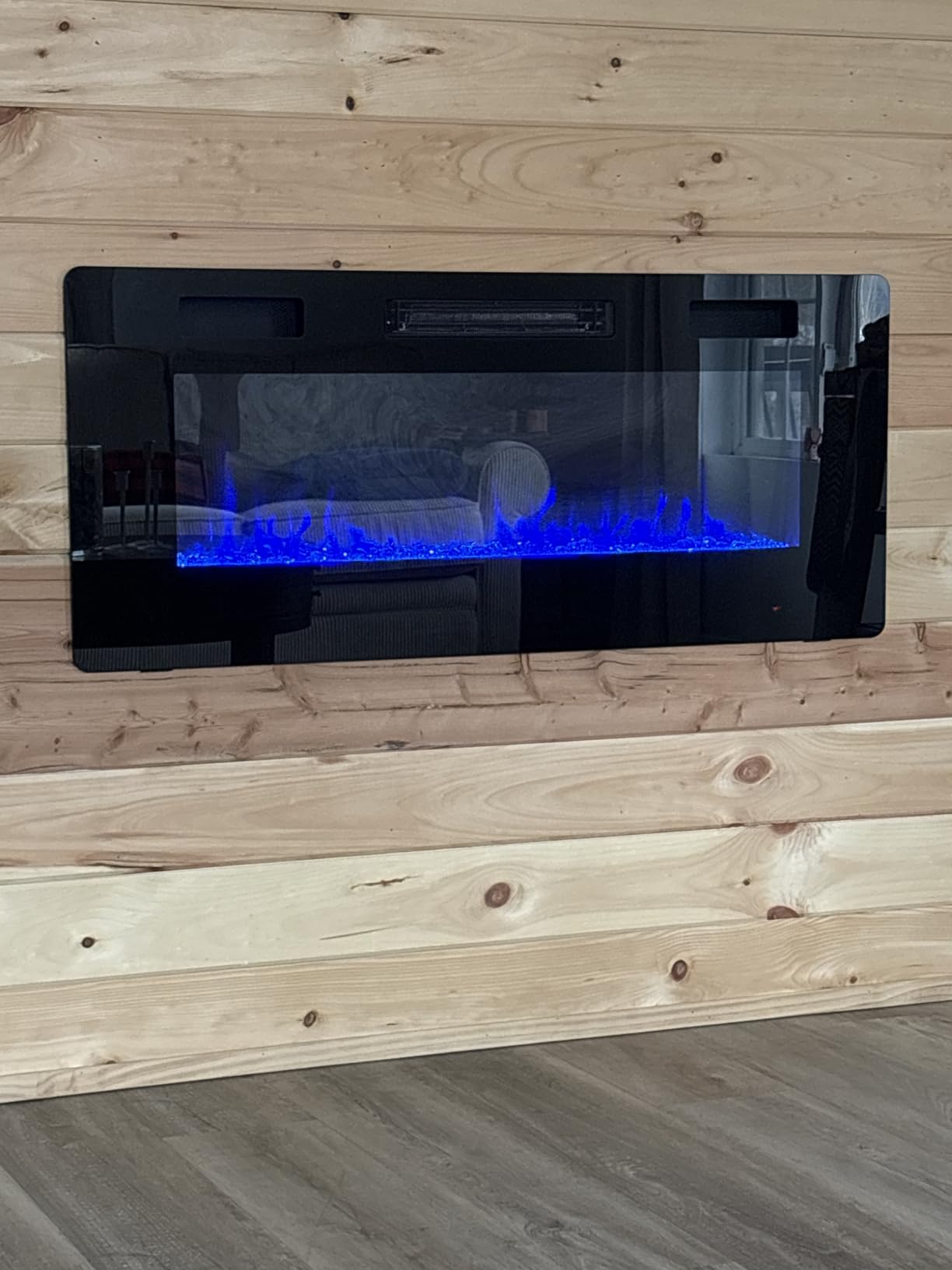 Antarctic Star 36 Inch Electric Fireplace in-Wall Recessed and Wall Mounted, Fireplace Heater and Linear Fireplace with Multicolor Flame, Timer, 750/1500W Control by Touch Panel & Remote customer photo 2
