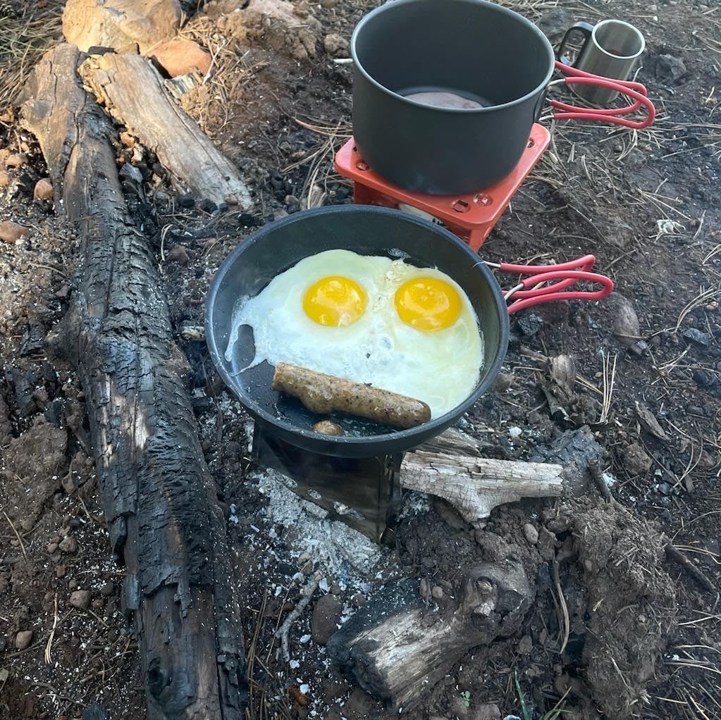 Alocs Camping Cookware Set Camping Gear, Compact Camping Pots and Pans Set, Durable Hard Alumina Camping Cooking Set for Outdoor Backpacking Camping Hiking Picnic, Included Mesh Carry Bag customer photo 2