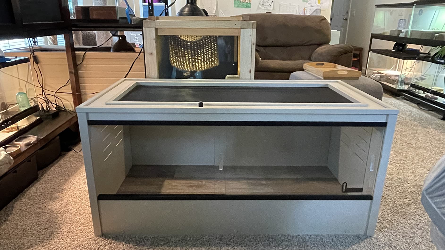 New Age Pet ECOFLEX 36-Inch Wide Medium Reptile Habitat, Mojave Lounge for Snakes, Tortoises & Lizards in Maple, Black & Grey, Easy Assembly, Sliding Glass Doors & Mesh Top customer photo 2