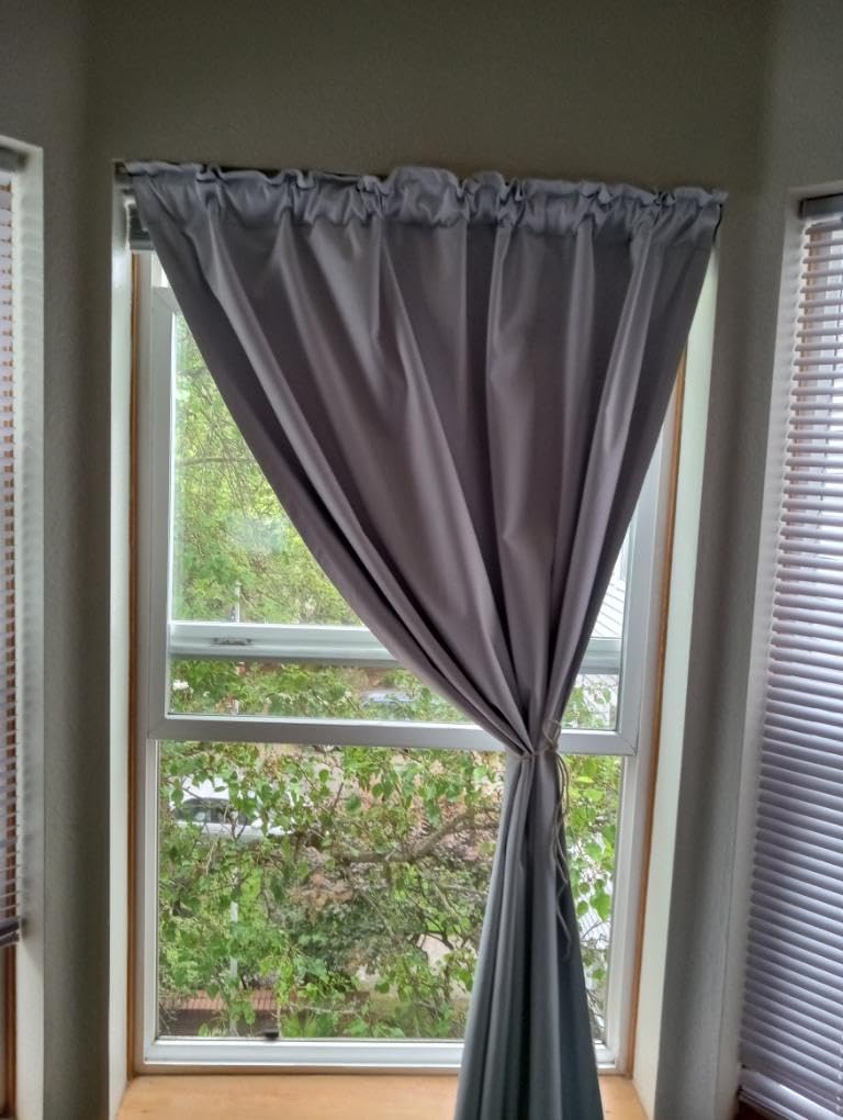 H.VERSAILTEX 100% Blackout Curtains Linen Textured Blackout Curtains for Bedroom Full Light Blocking Thermal Insulated Curtain Panels 84 Inches Long Energy Saving with White Liner, 2 Panels, Ivory customer photo 1