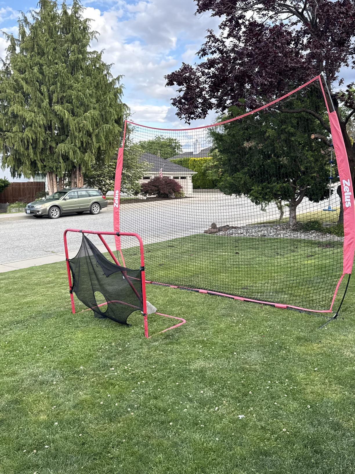 12x9ft / 16x10ft Barricade Backstop Net, Ball Sports Barrier, Practice Net for Baseball, Softball, Lacrosse, Soccer, Basketball and More customer photo 2