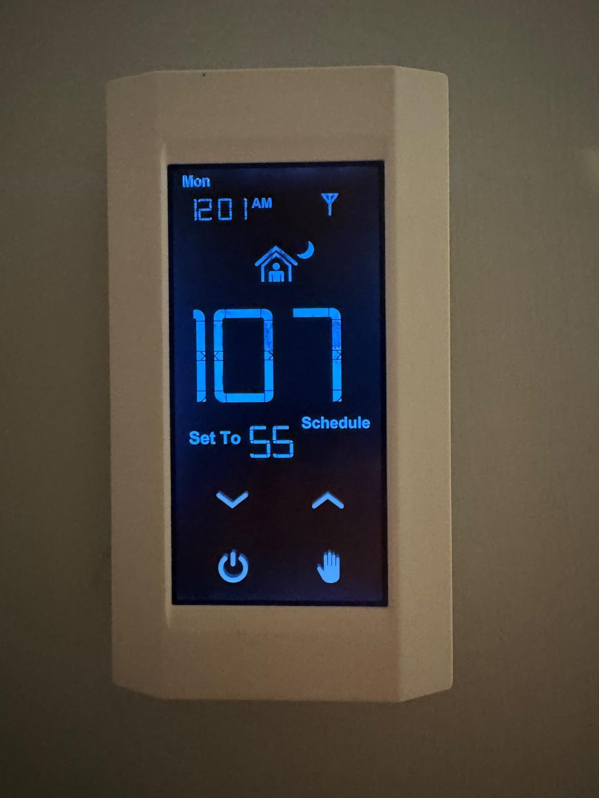 KING K902-B Hoot WiFi Line Voltage Smart Programmable Thermostat, 120/208/240V, Double Pole, 4-Wire, Black customer photo 2