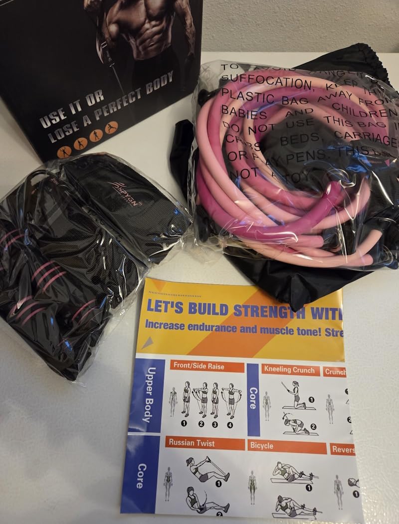 HPYGN Resistance Bands with Handles, Door Anchor and Ankle Straps - Heavy Resistance Training customer photo 1