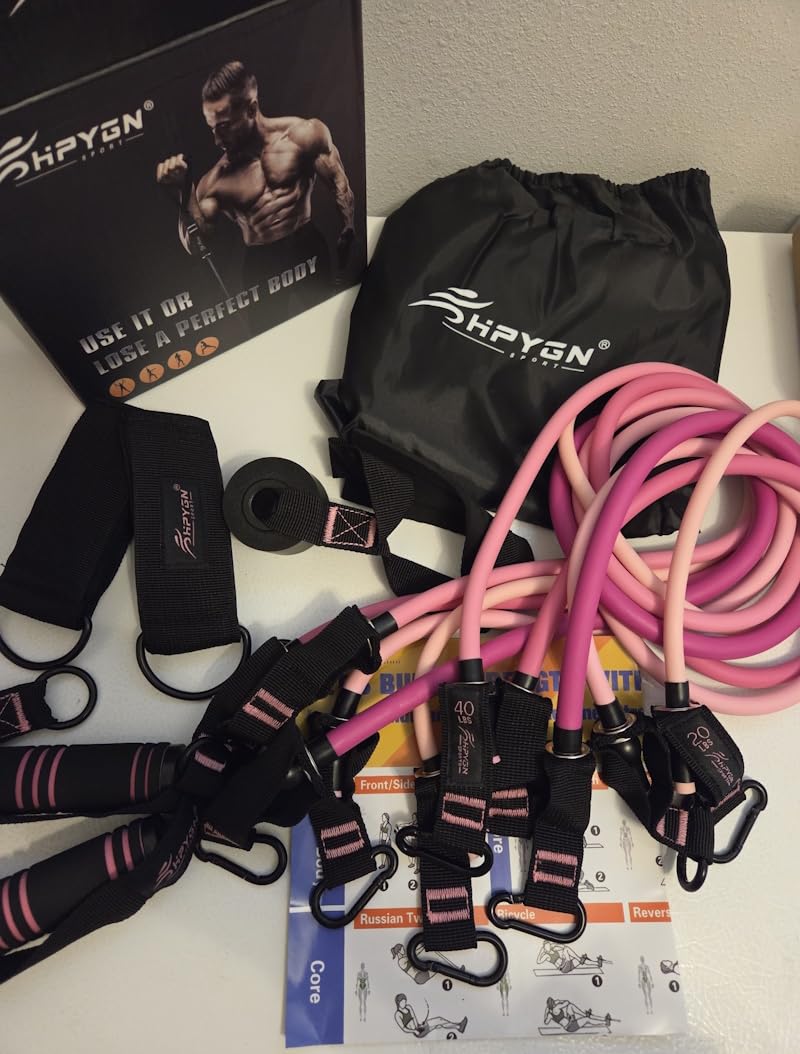 HPYGN Resistance Bands with Handles, Door Anchor and Ankle Straps - Heavy Resistance Training customer photo 2