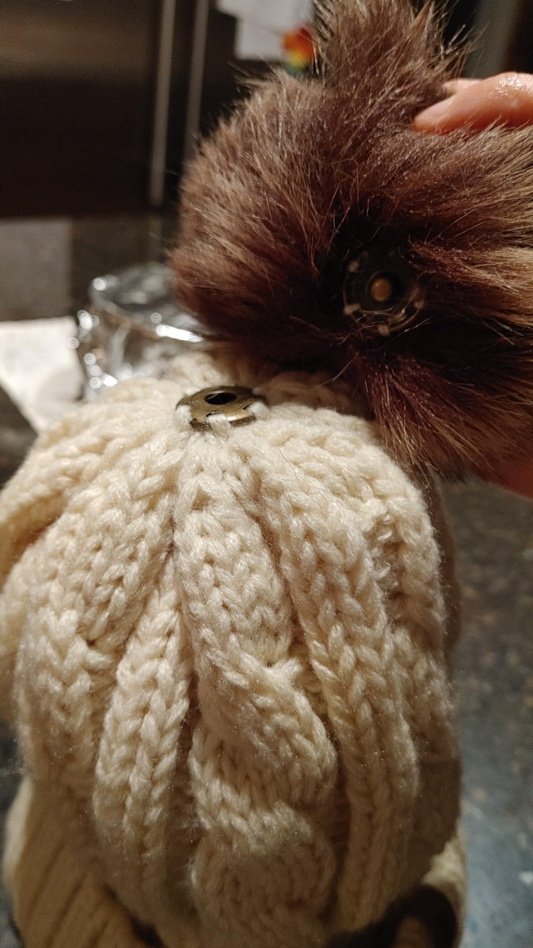 FURTALK Winter Beanie Knit Hat for Women Warm Fleece Lined with Faux Fur Pom Poms Womens Thick Ski Hats Knitted Skull Cap customer photo 2